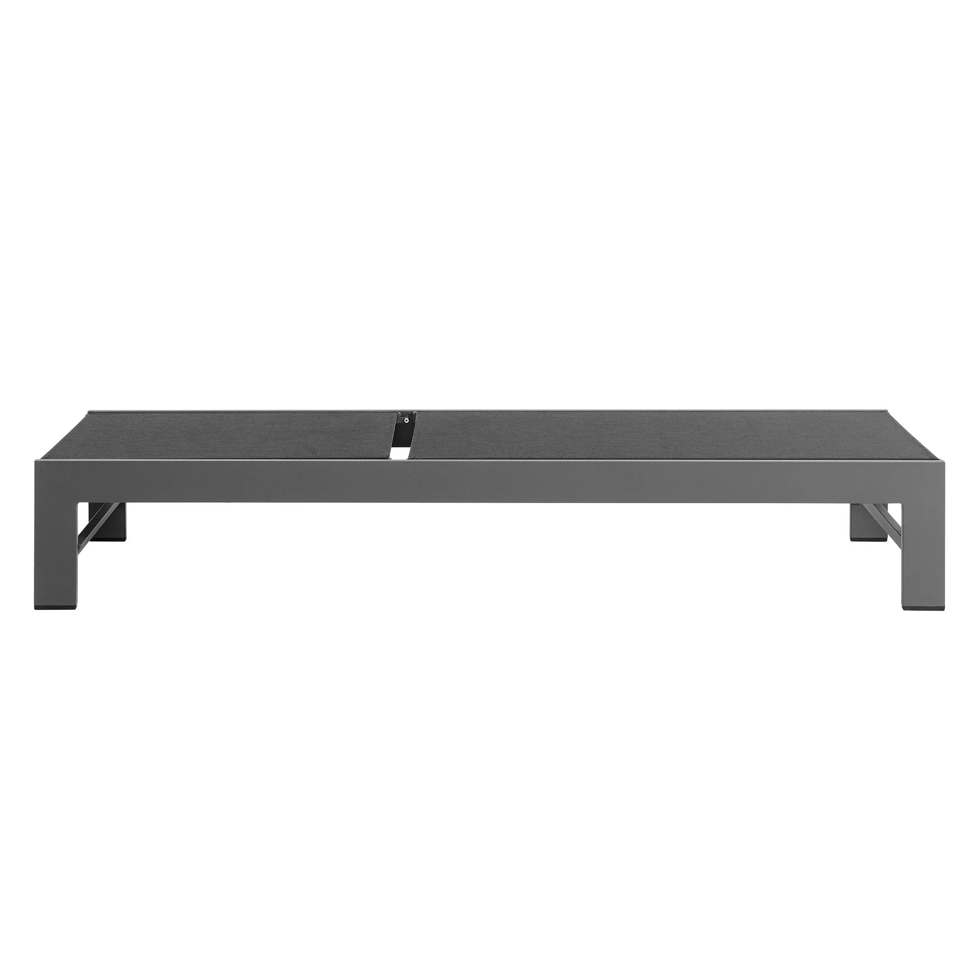 Tahoe Outdoor Patio Mesh and Aluminum Chaise Lounge in Gray