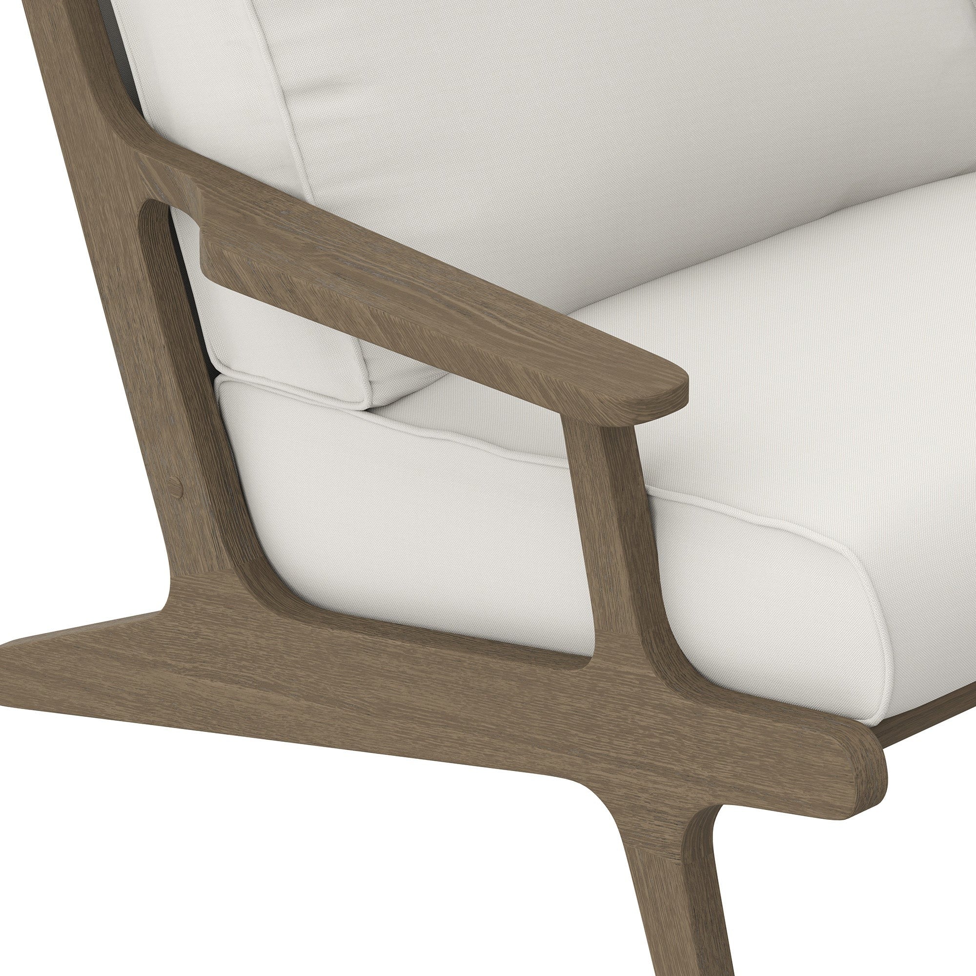 Saratoga Outdoor Patio Teak Wood Armchair in Weathered Gray White
