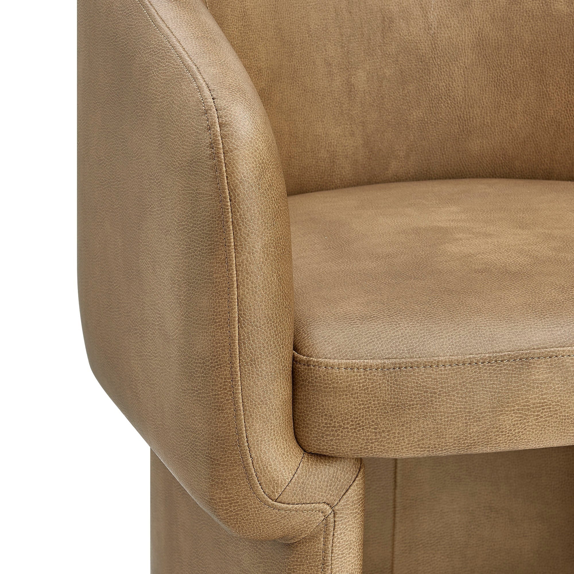 Verity Barrel Back Vegan Leather Dining Chair