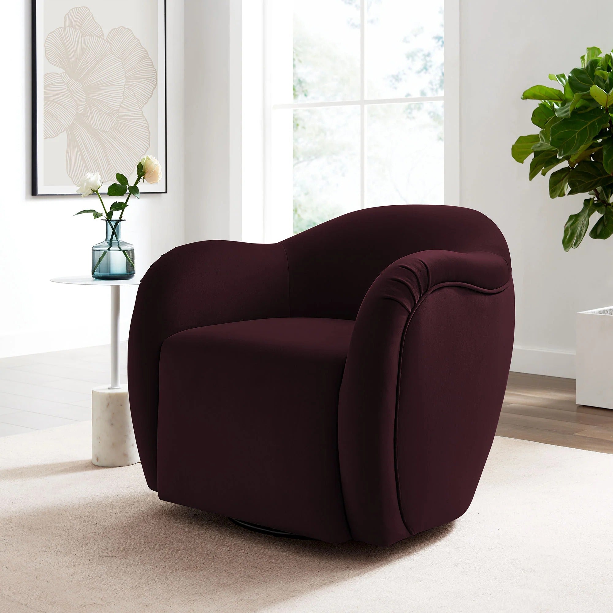 Fauteuil pivotant en velours Compose Performance