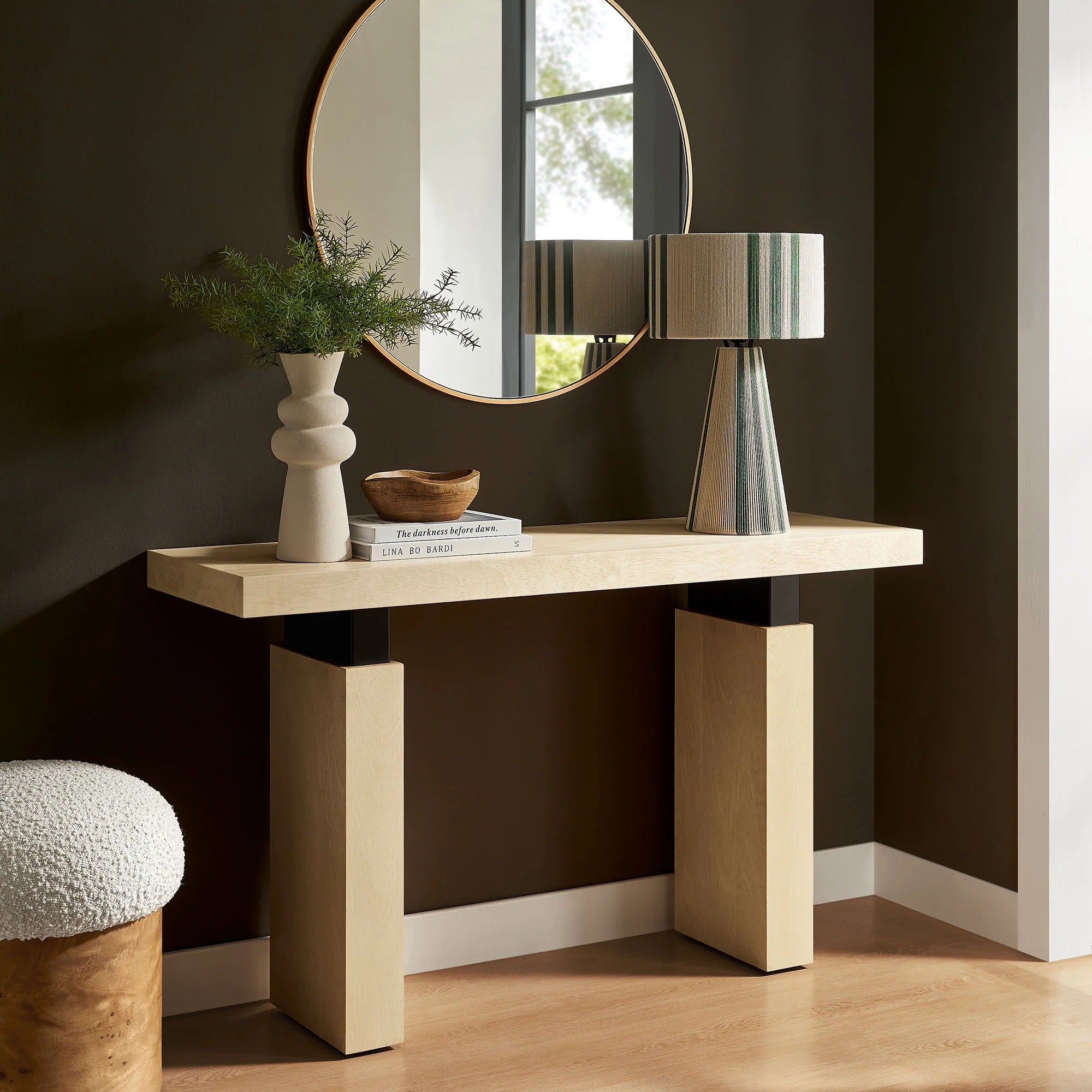 Piston 52" Rectangular Wood Console Table in Natural