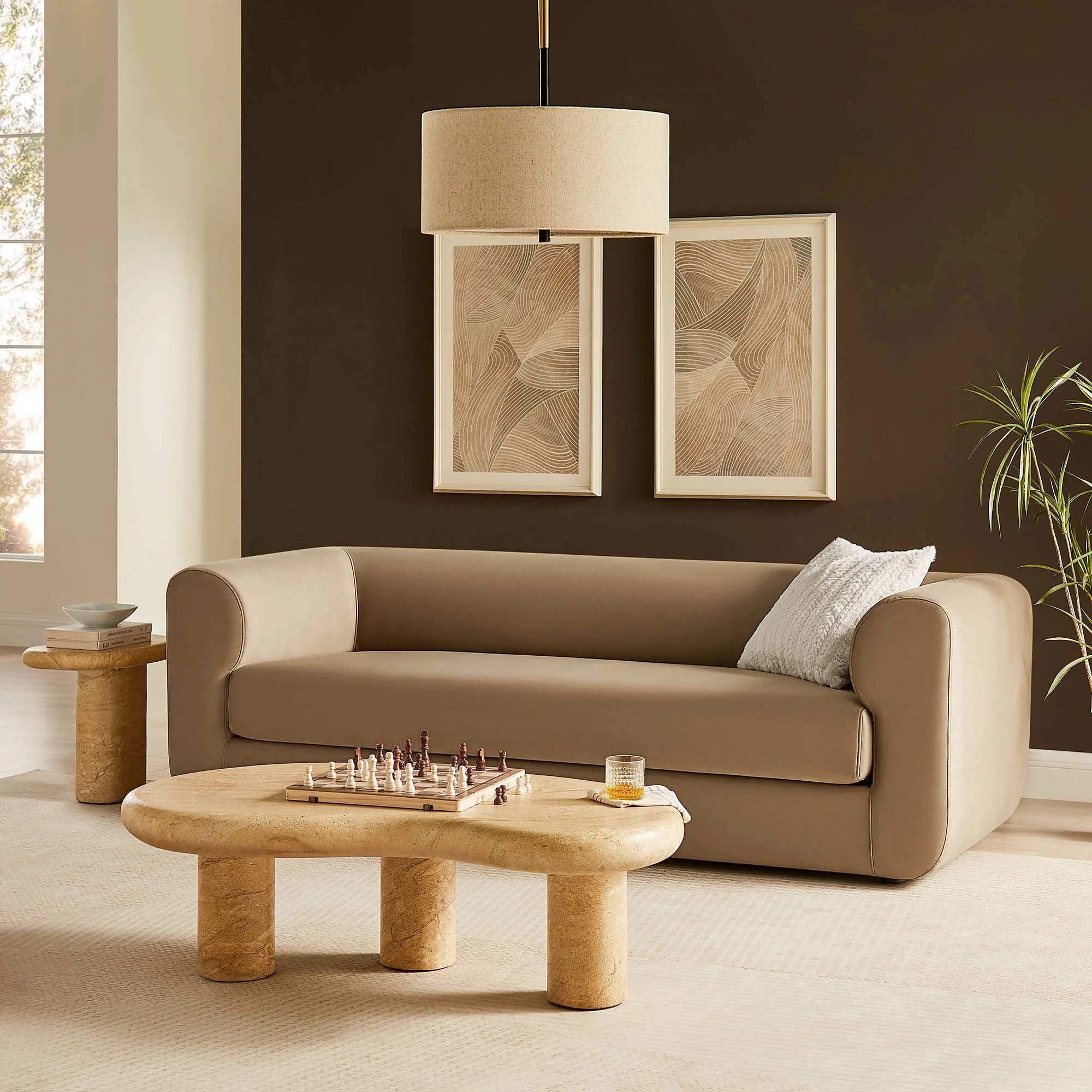 Leif 89" Performance Velvet Upholstered Sofa