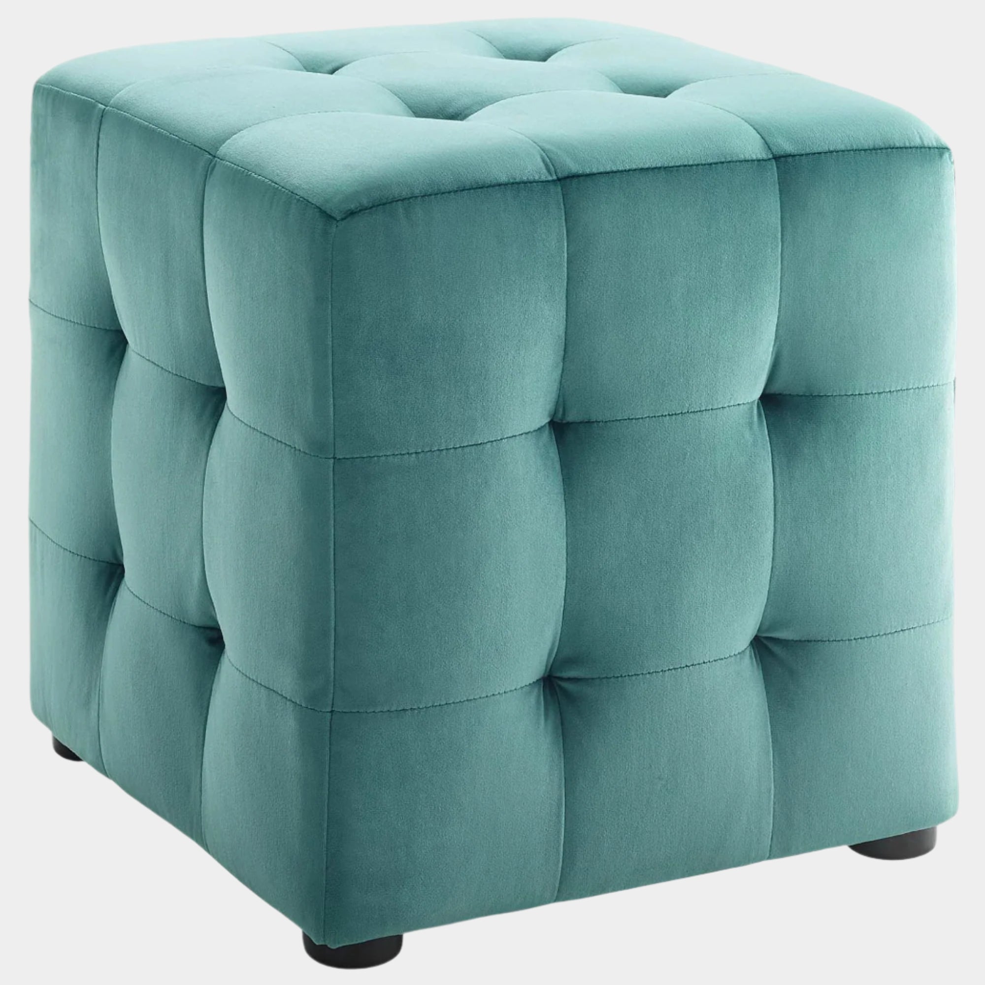 Contour Tufted Cube Performance Velvet Ottoman