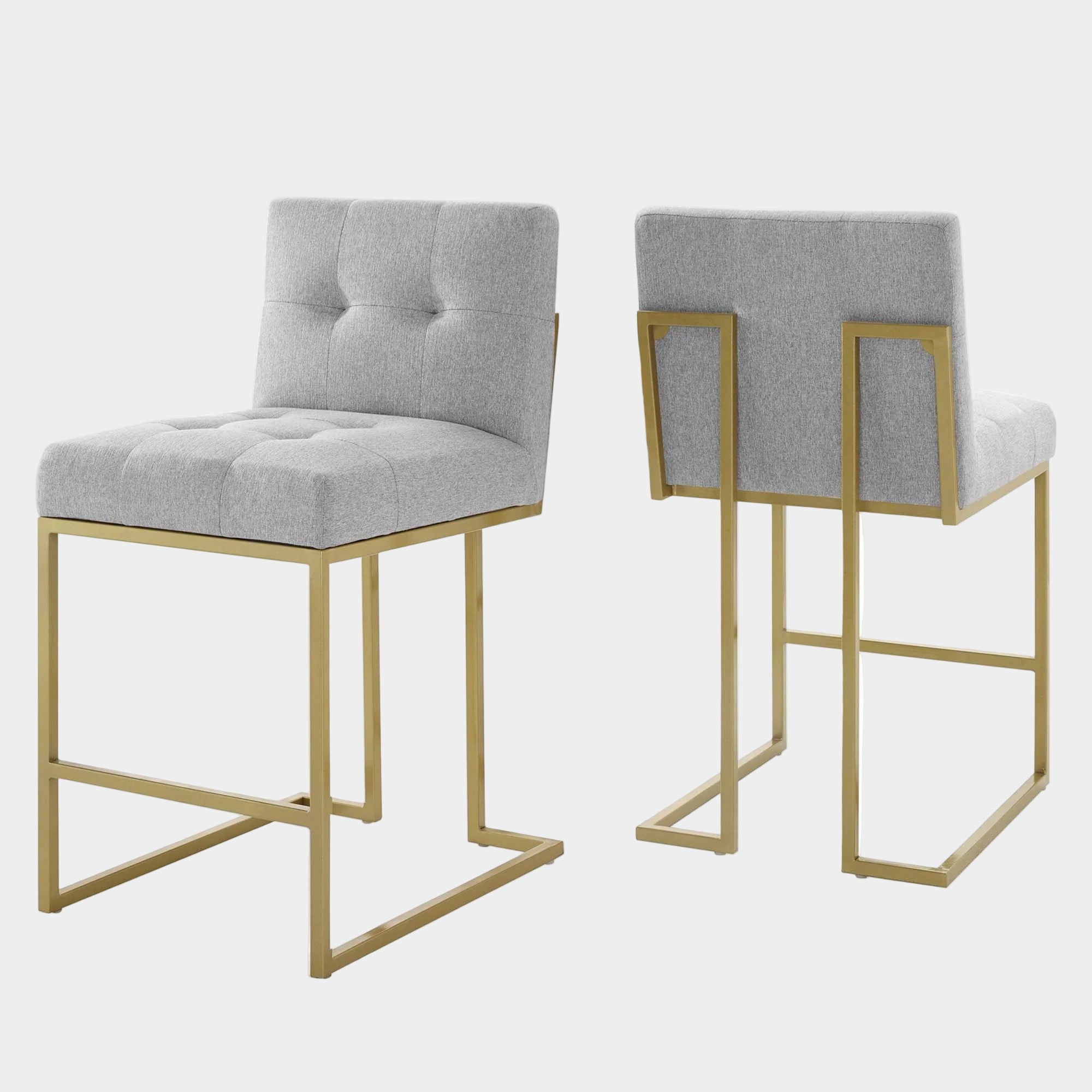 Privy Counter Stool Upholstered Fabric Set of 2
