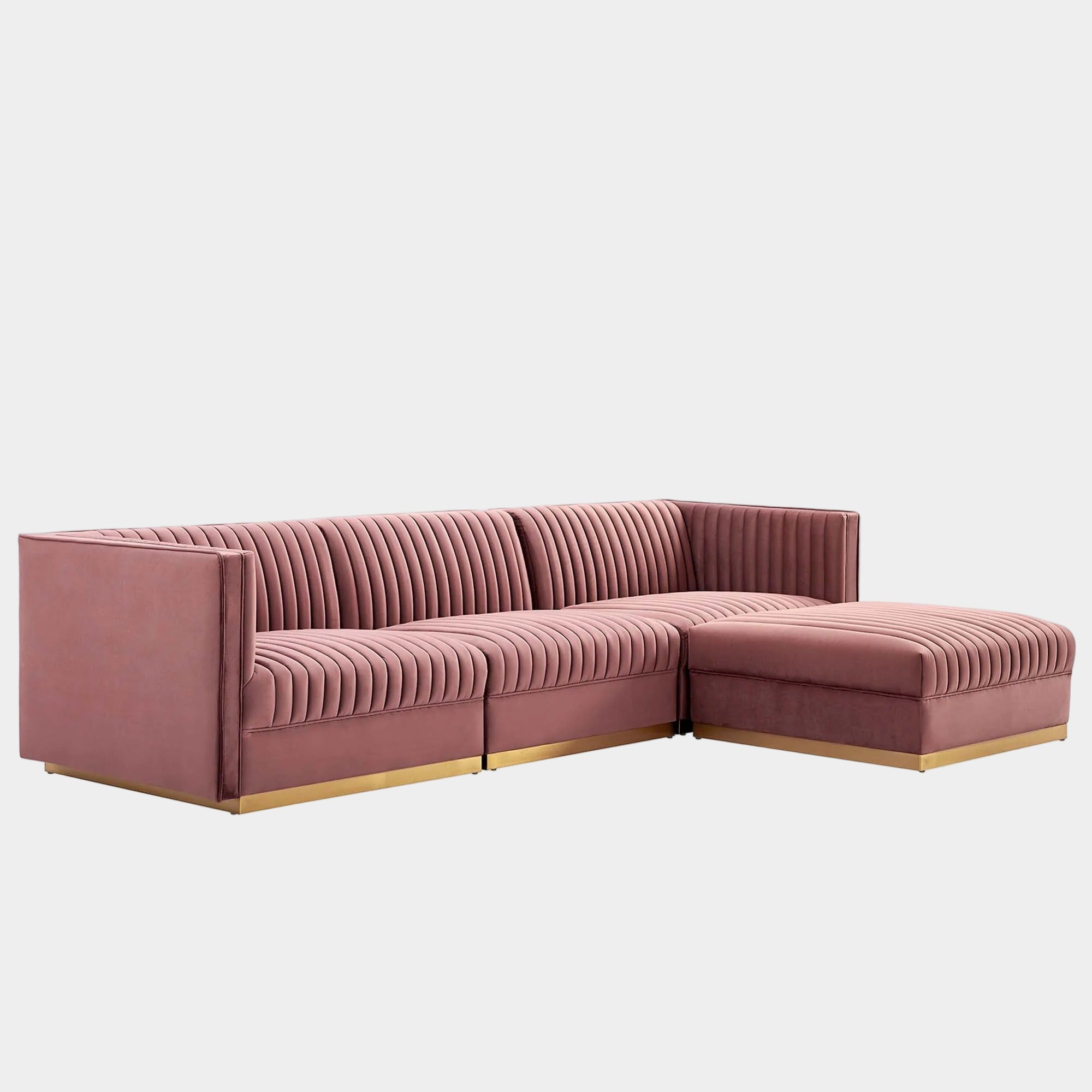Sanguine 4-Piece Channel Tufted Performance Velvet Modular Sectional Sofa