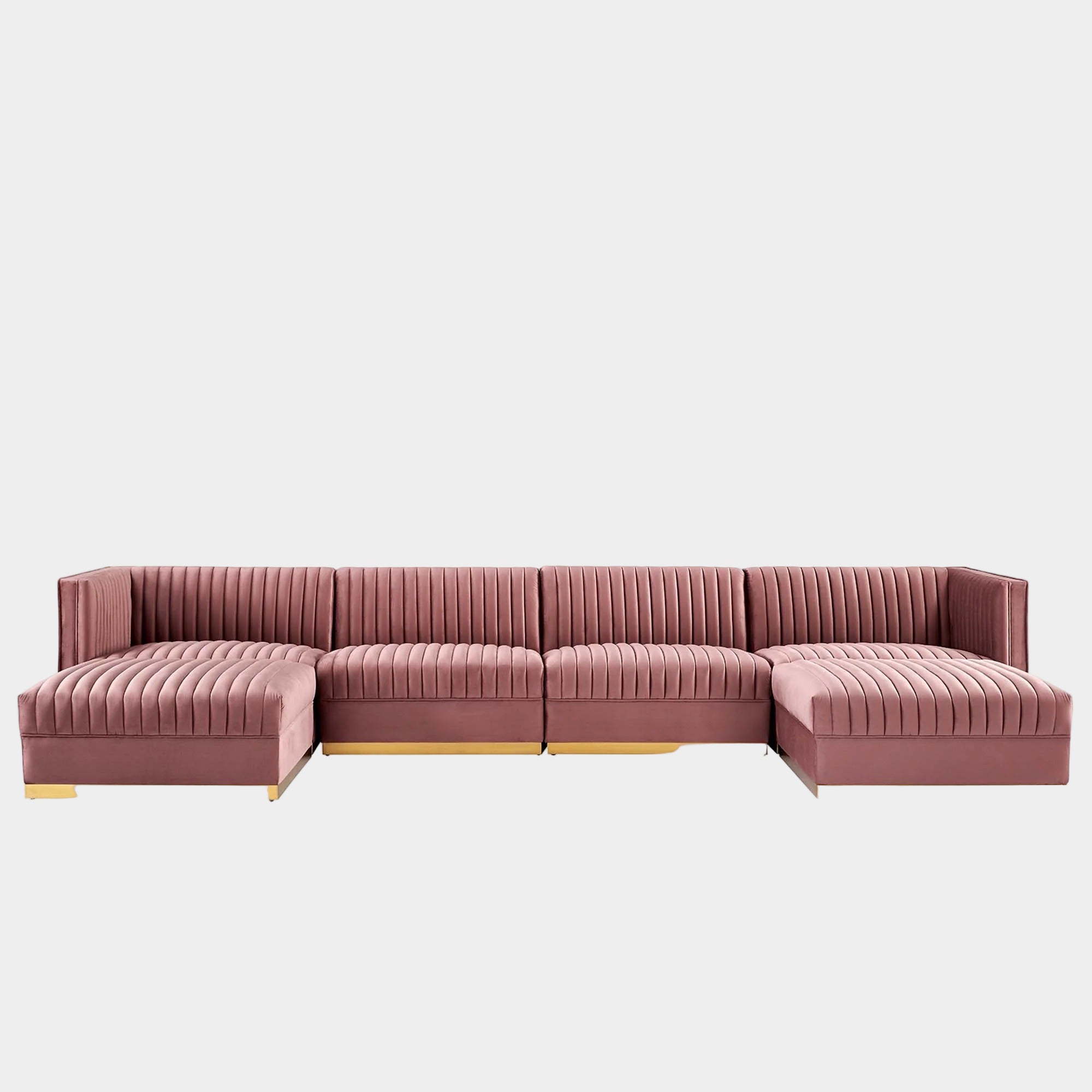 Sanguine 6-Piece Channel Tufted Performance Velvet Modular Sectional Sofa