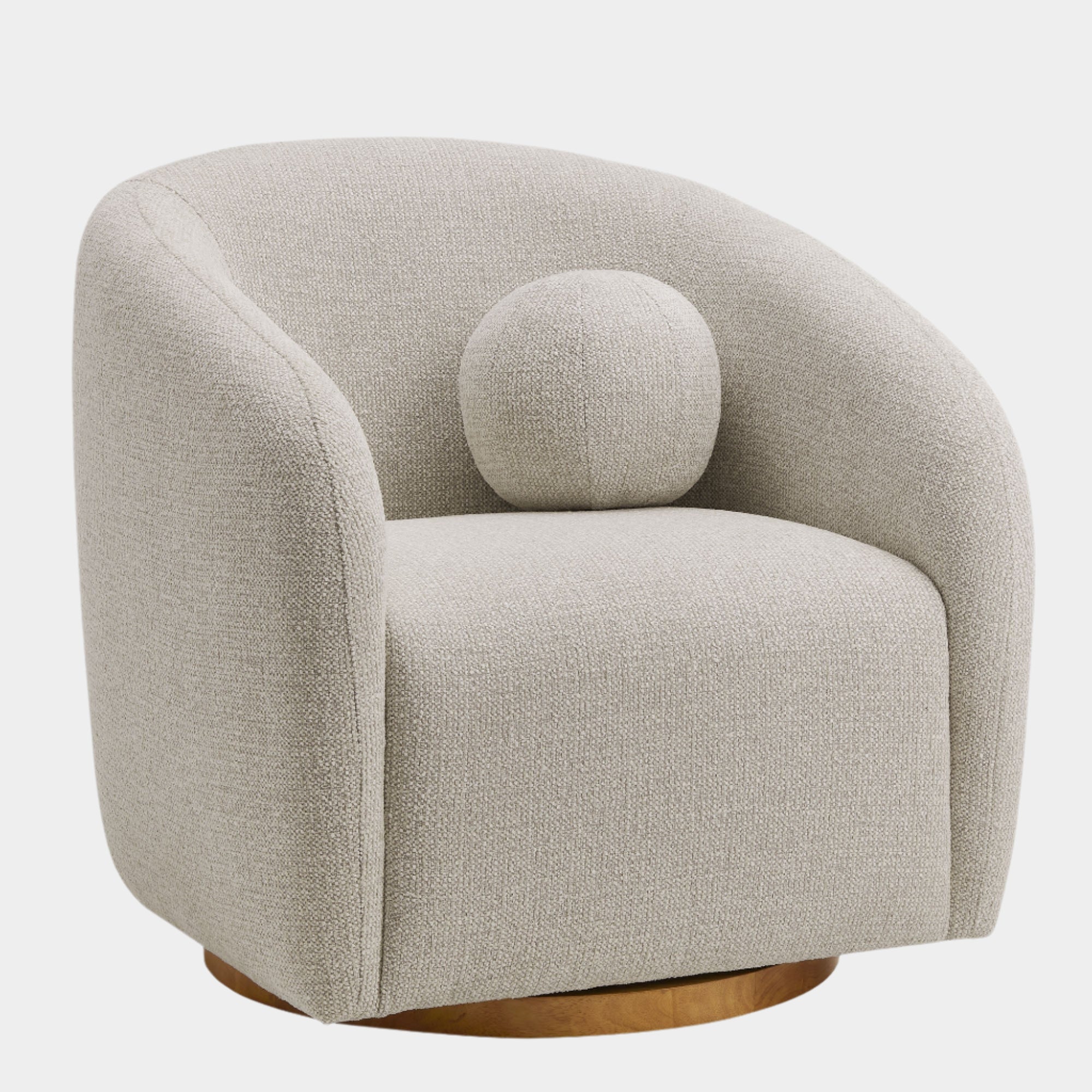 Holland Swivel Chenille Fabric Armchair