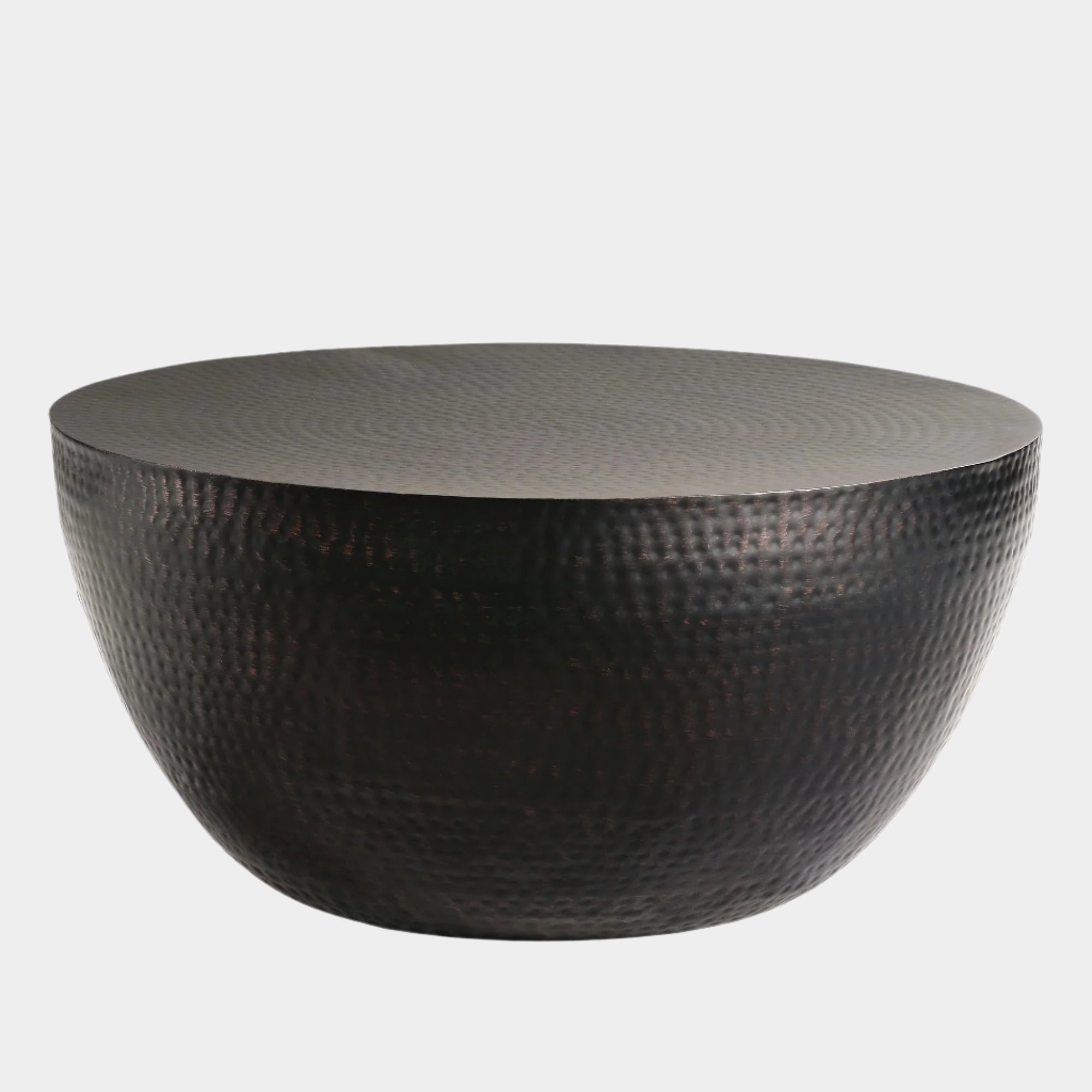 Mella 32 Inch Metal Hammered Coffee Table in Black