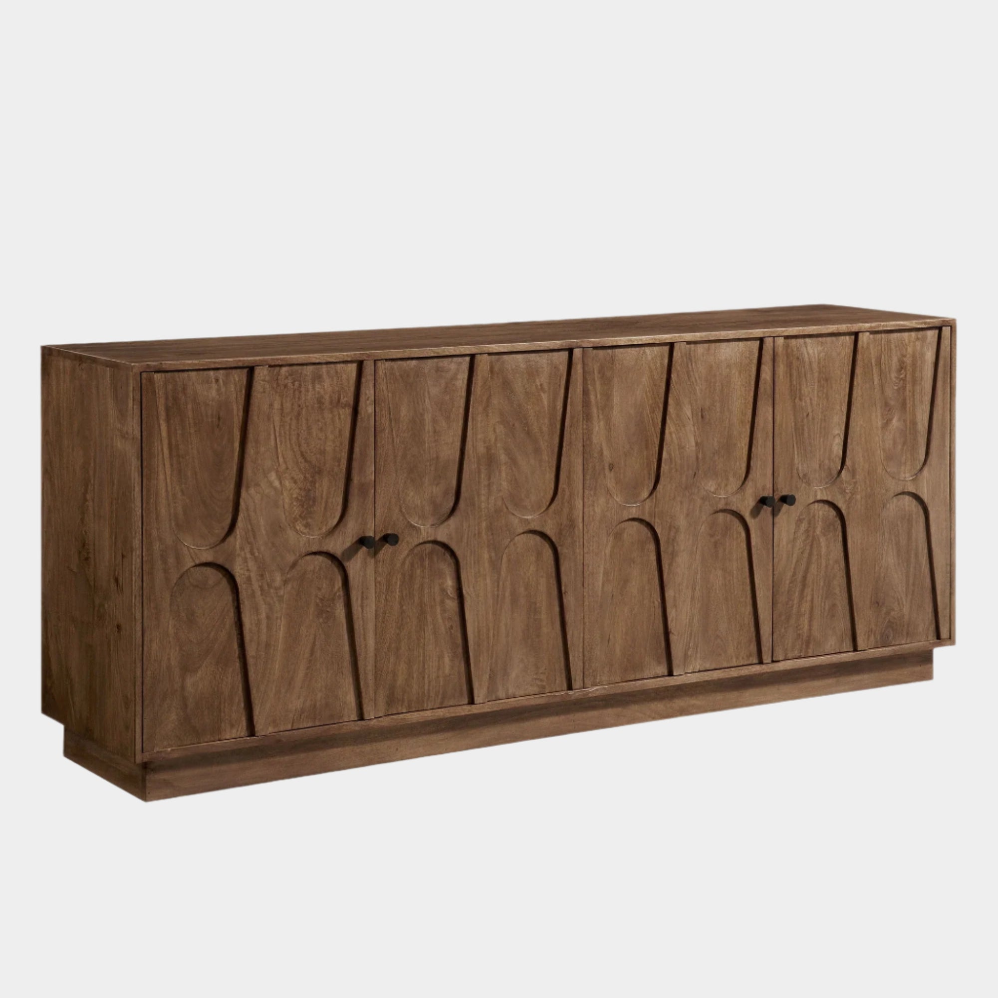 Veda 72" Mango Wood Sideboard Cabinet in Walnut