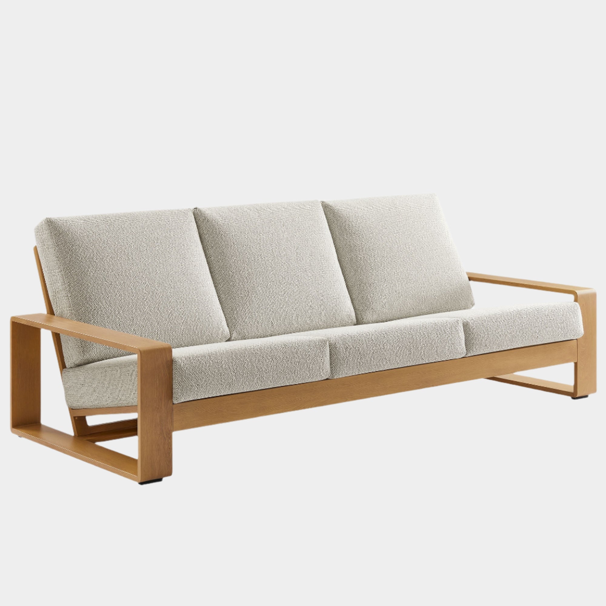 Lirienne Outdoor Patio Aluminum Faux Wood Sofa