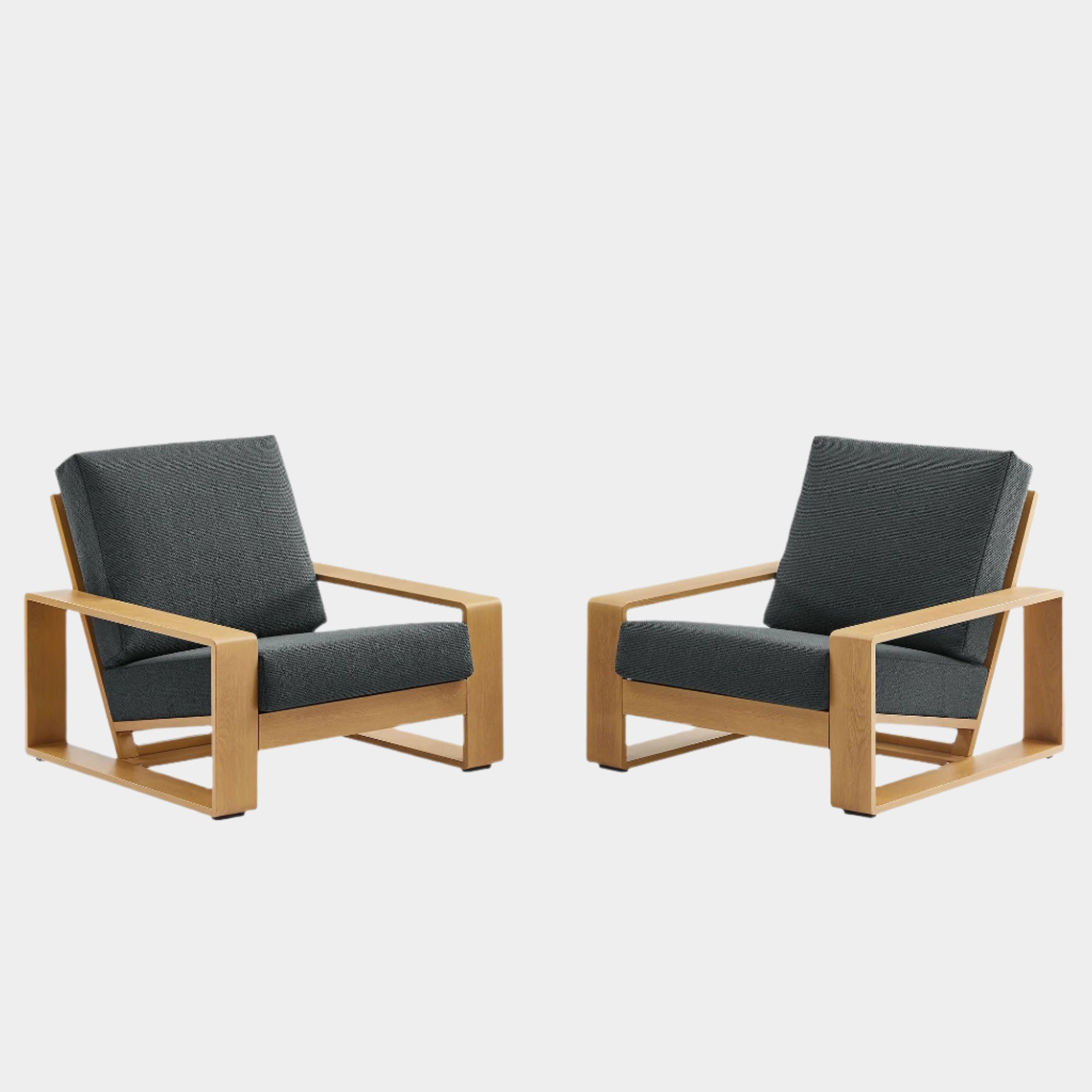 Lirienne Outdoor Patio Aluminum Faux Wood Armchairs Set of 2