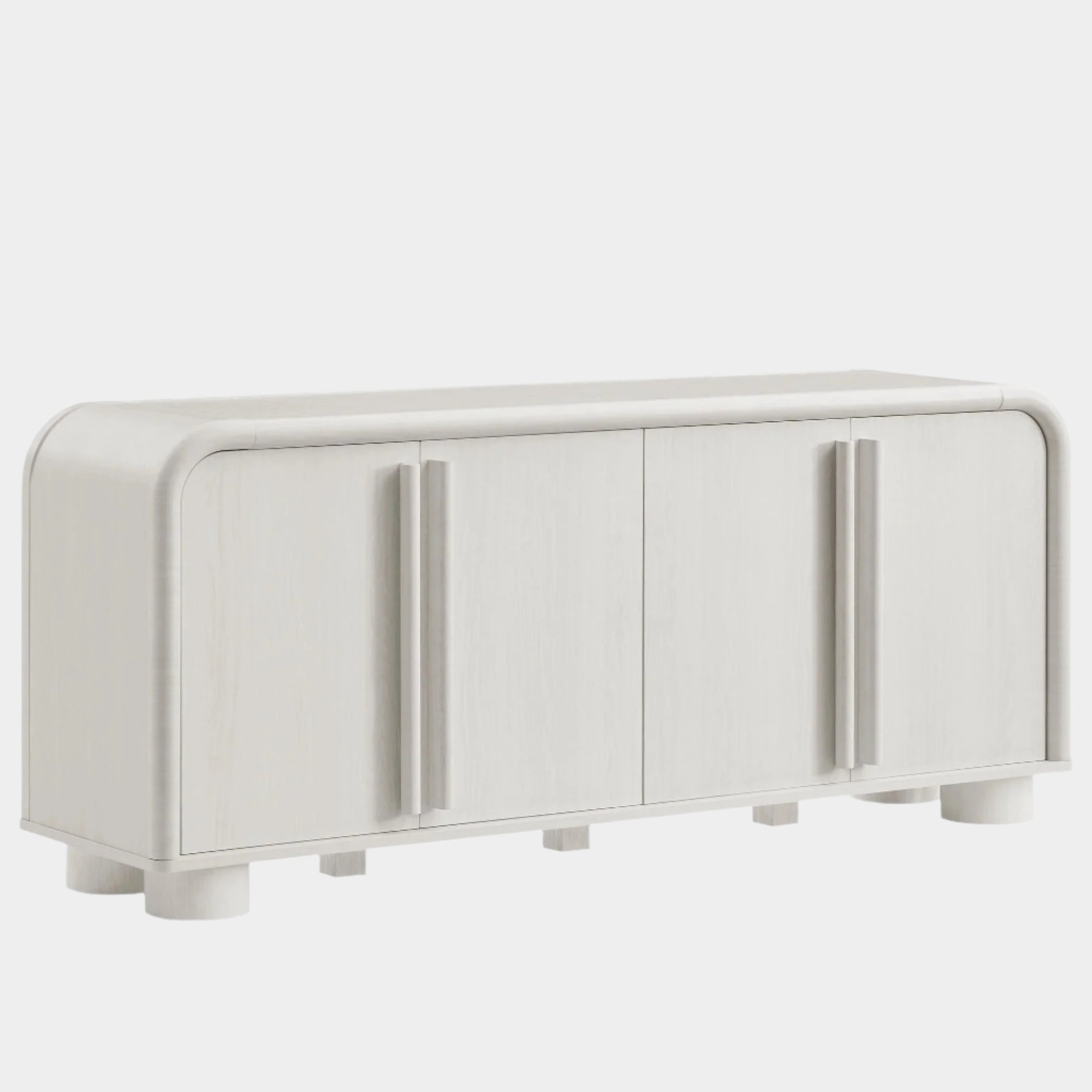 Bellamy Curved 4-Door Sideboard Cabinet in Ash