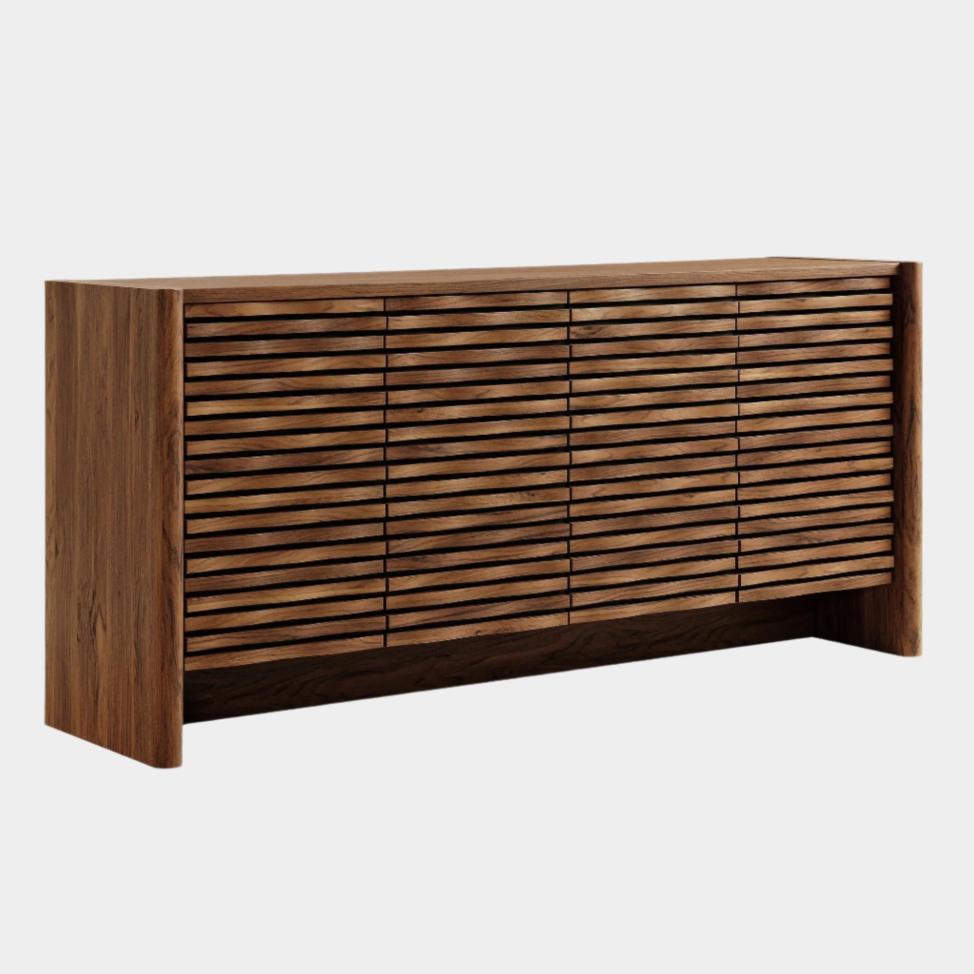 Emric Wave 66" 4-Door Sideboard in Walnut