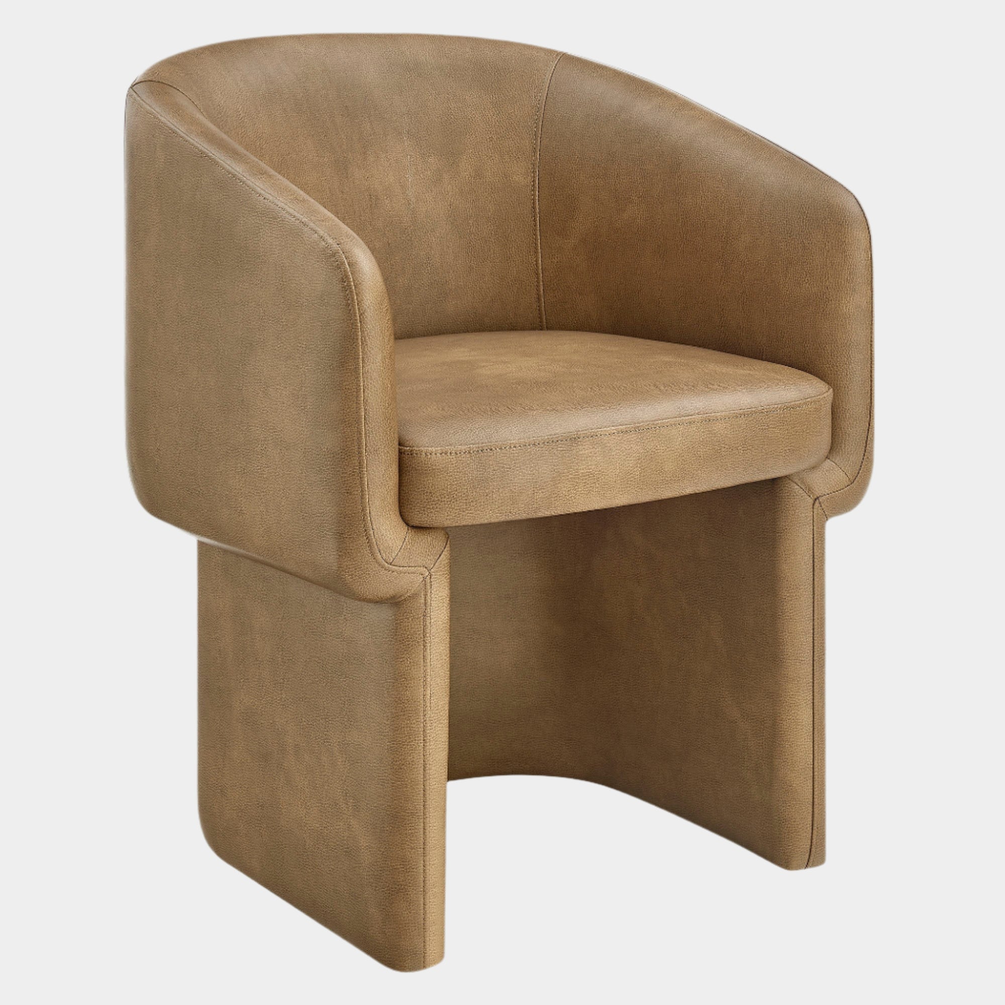 Verity Barrel Back Vegan Leather Dining Chair
