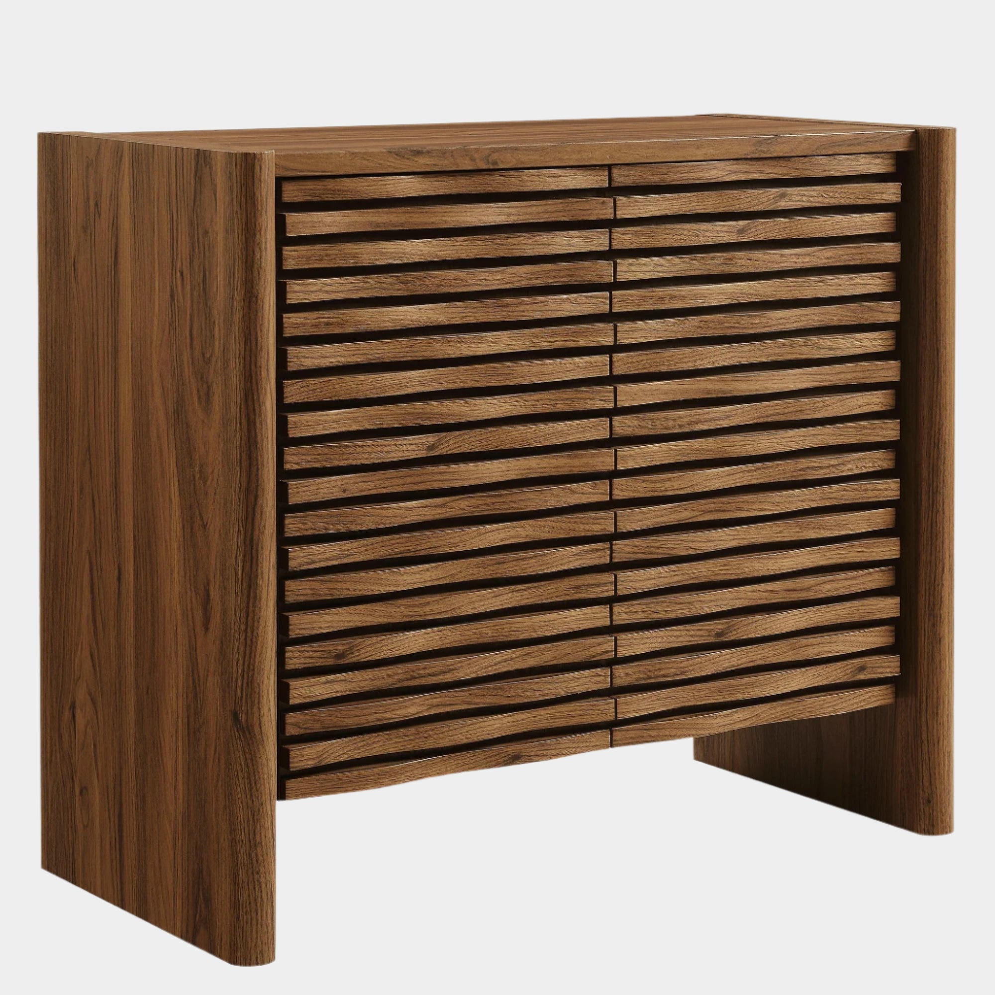 Emric Wave Accent Cabinet in Walnut