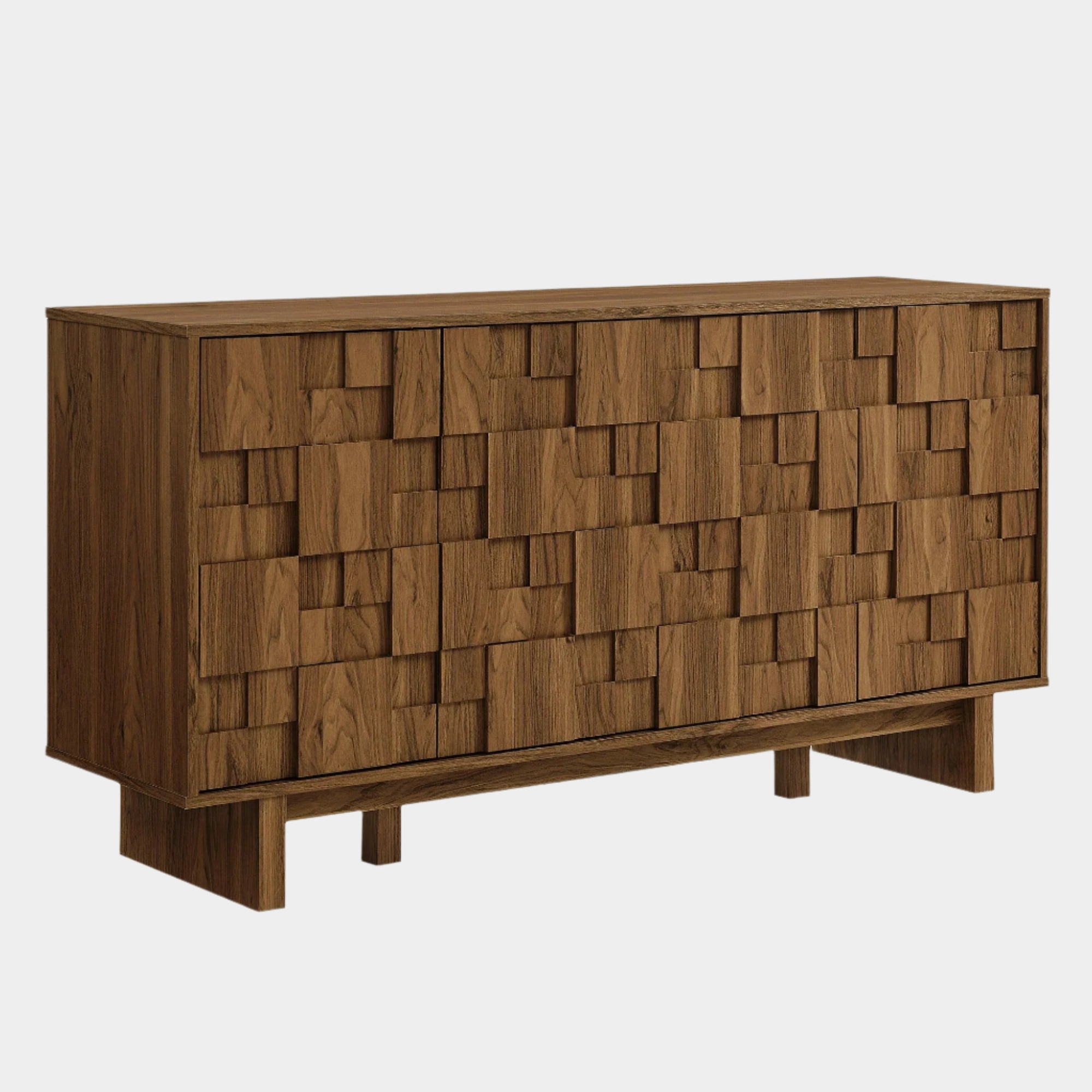 Owen 59 Inch 4 Door Geometric Sideboard in Walnut
