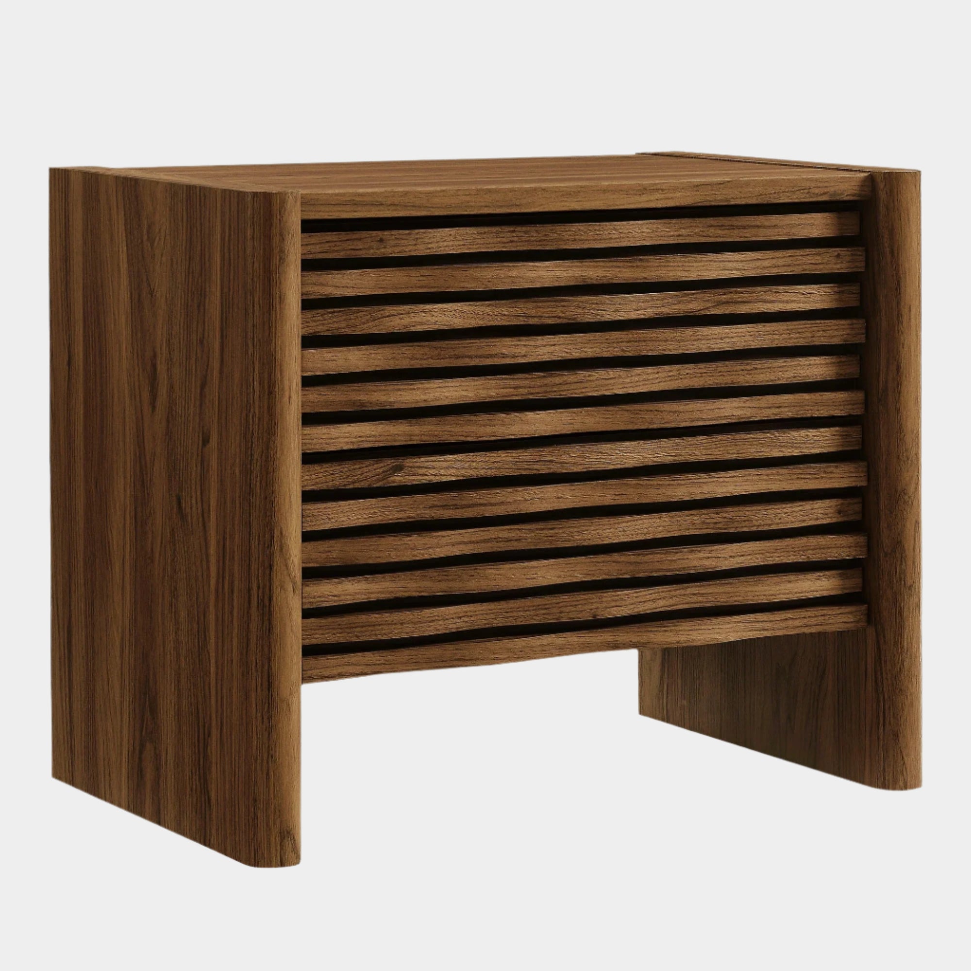Emric Wave Nightstand in Walnut