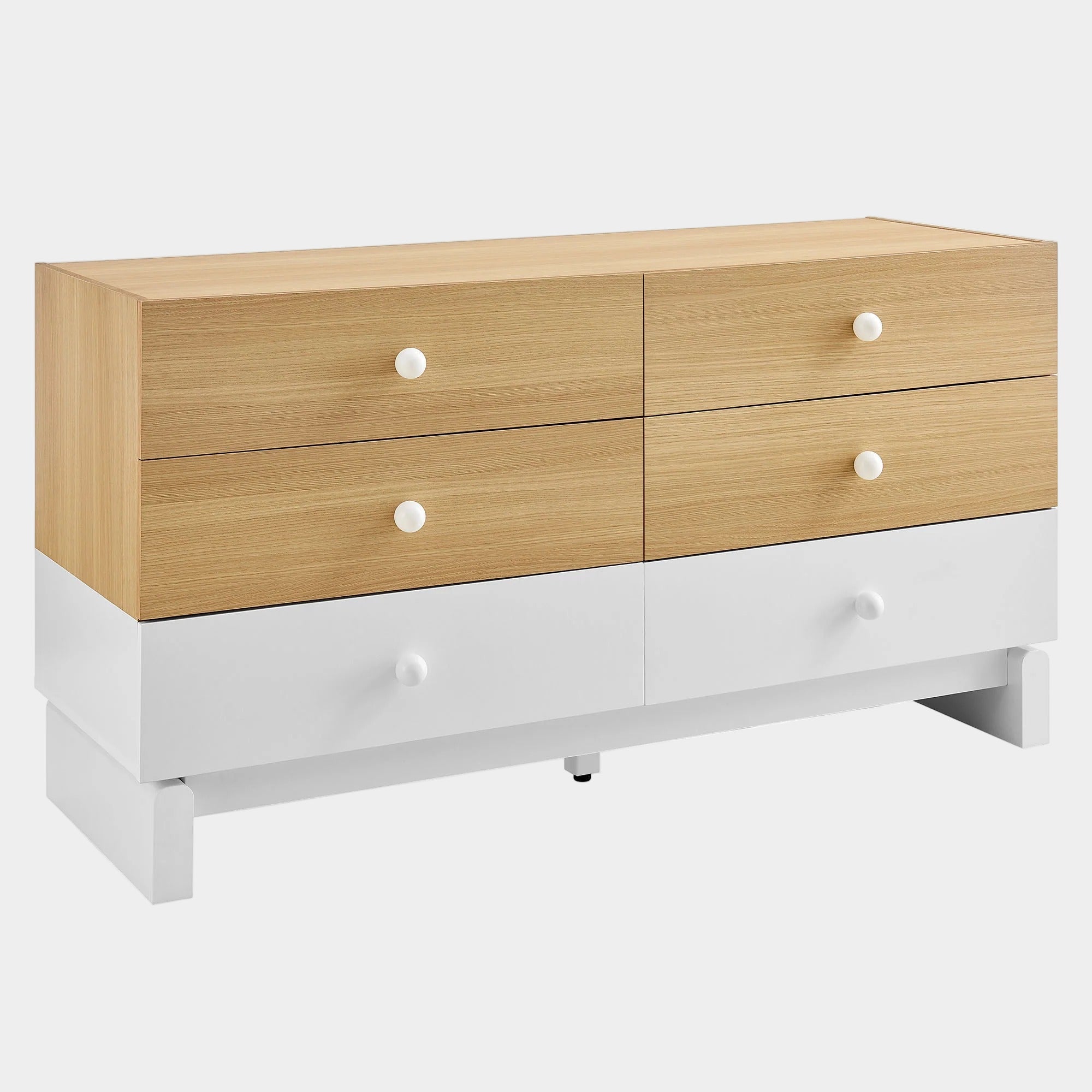 Nolia 6-Drawer Color Block Dresser in Oak White