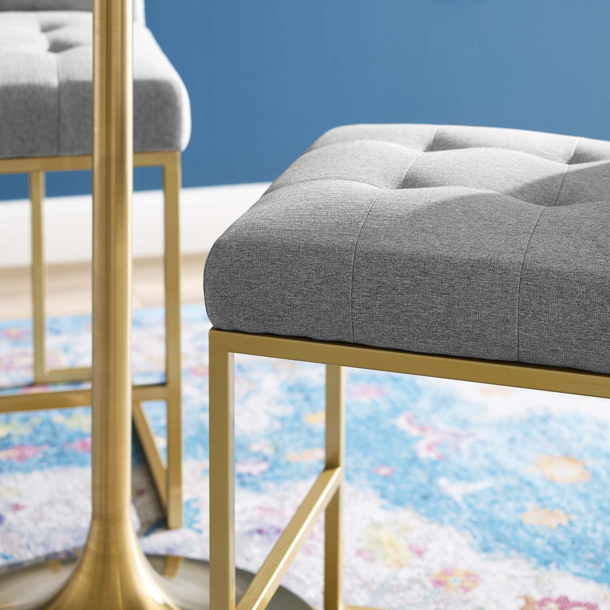 Privy Counter Stool Upholstered Fabric Set of 2
