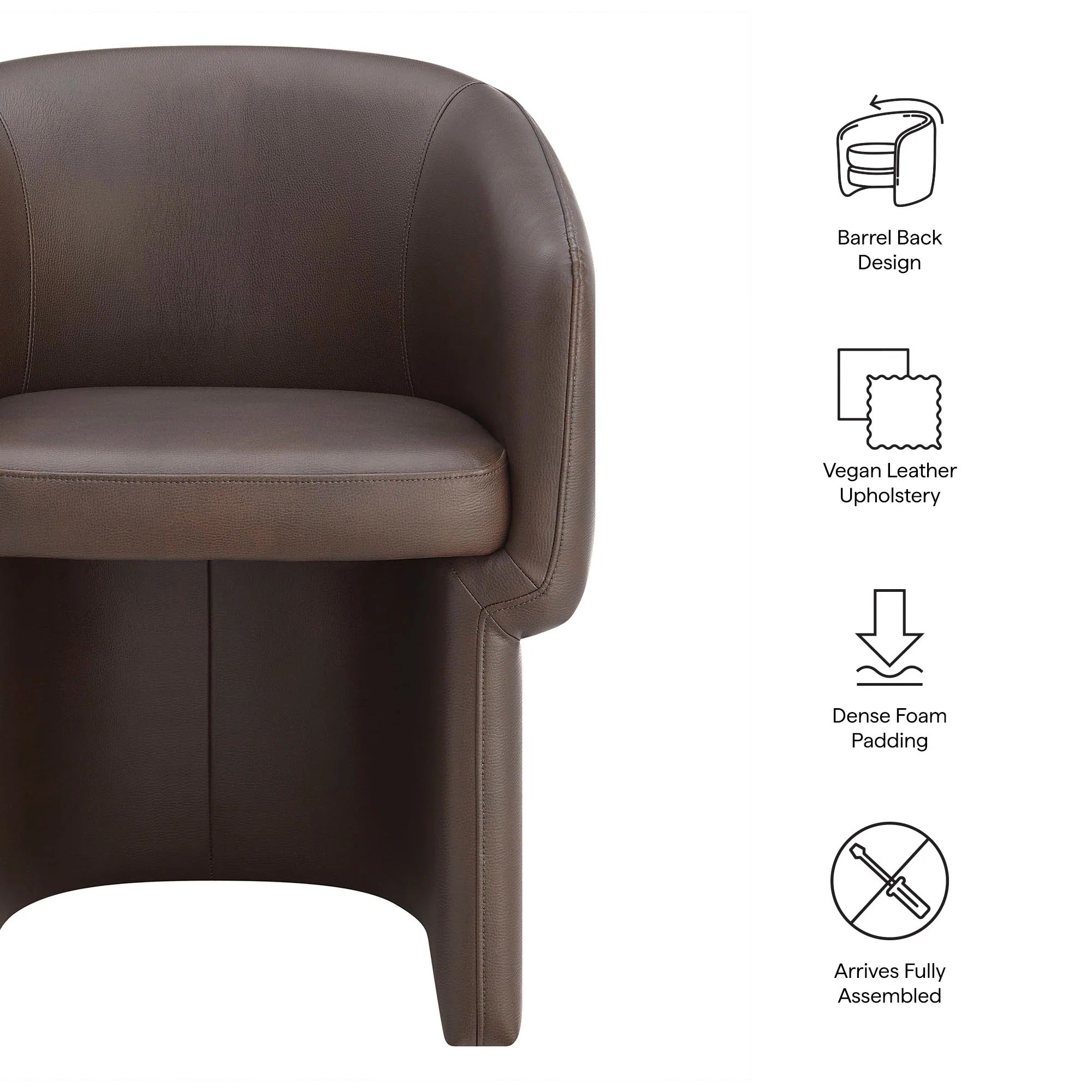 Verity Barrel Back Vegan Leather Dining Chair