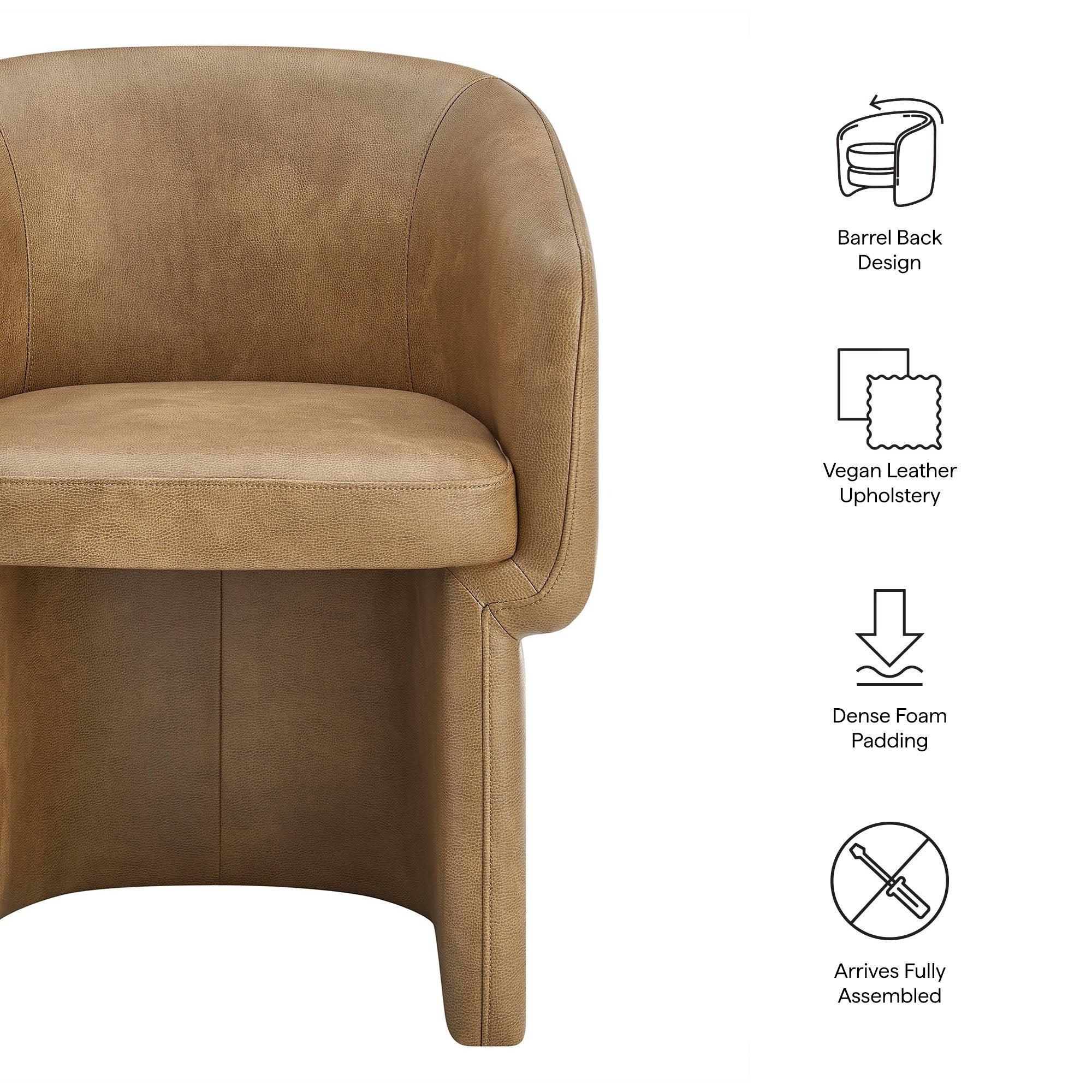 Verity Barrel Back Vegan Leather Dining Chair