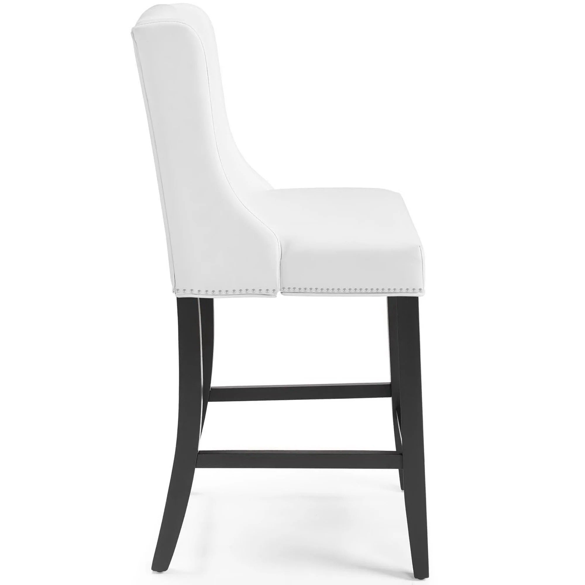 Baron Faux Leather Counter Stool Set of 2 in White