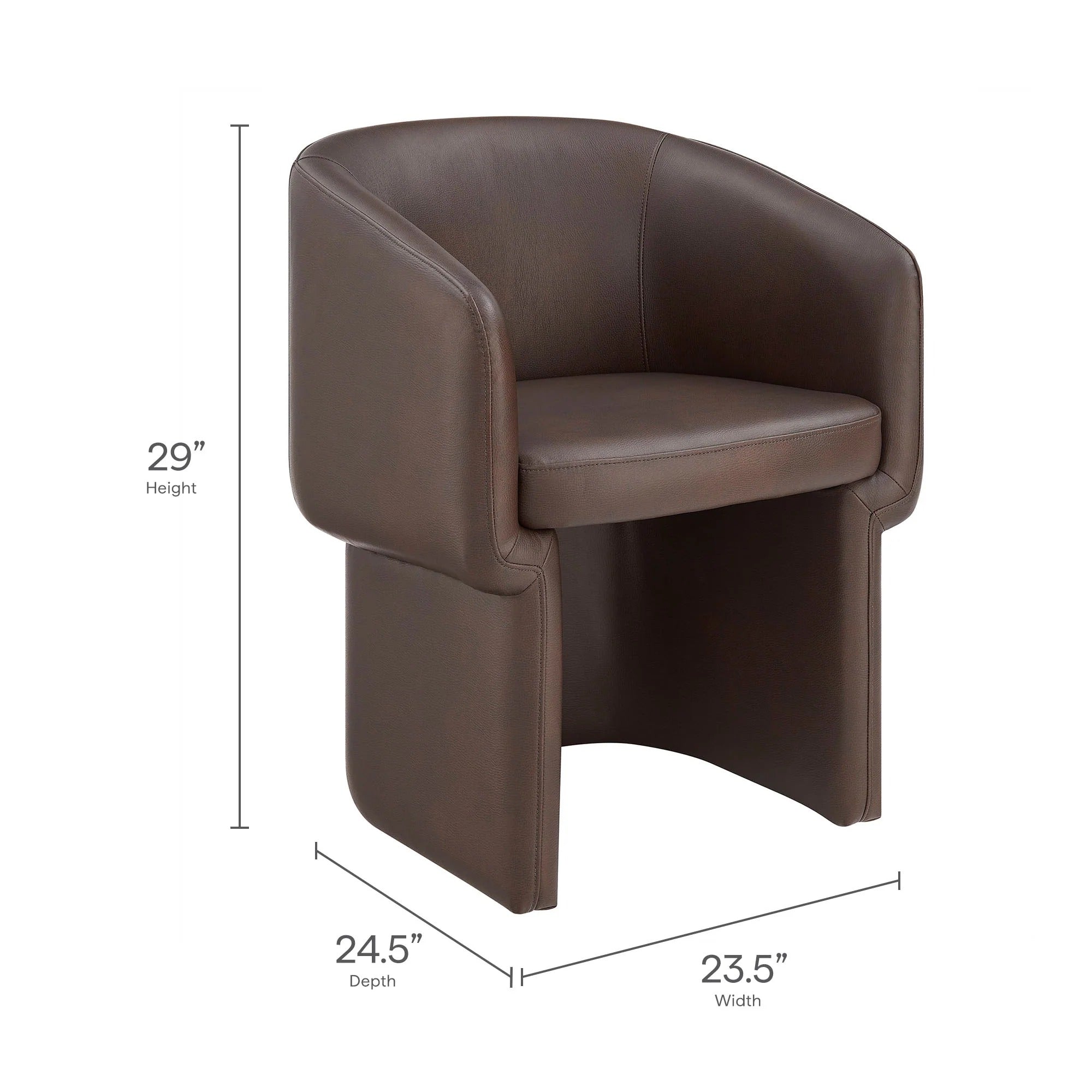 Verity Barrel Back Vegan Leather Dining Chair