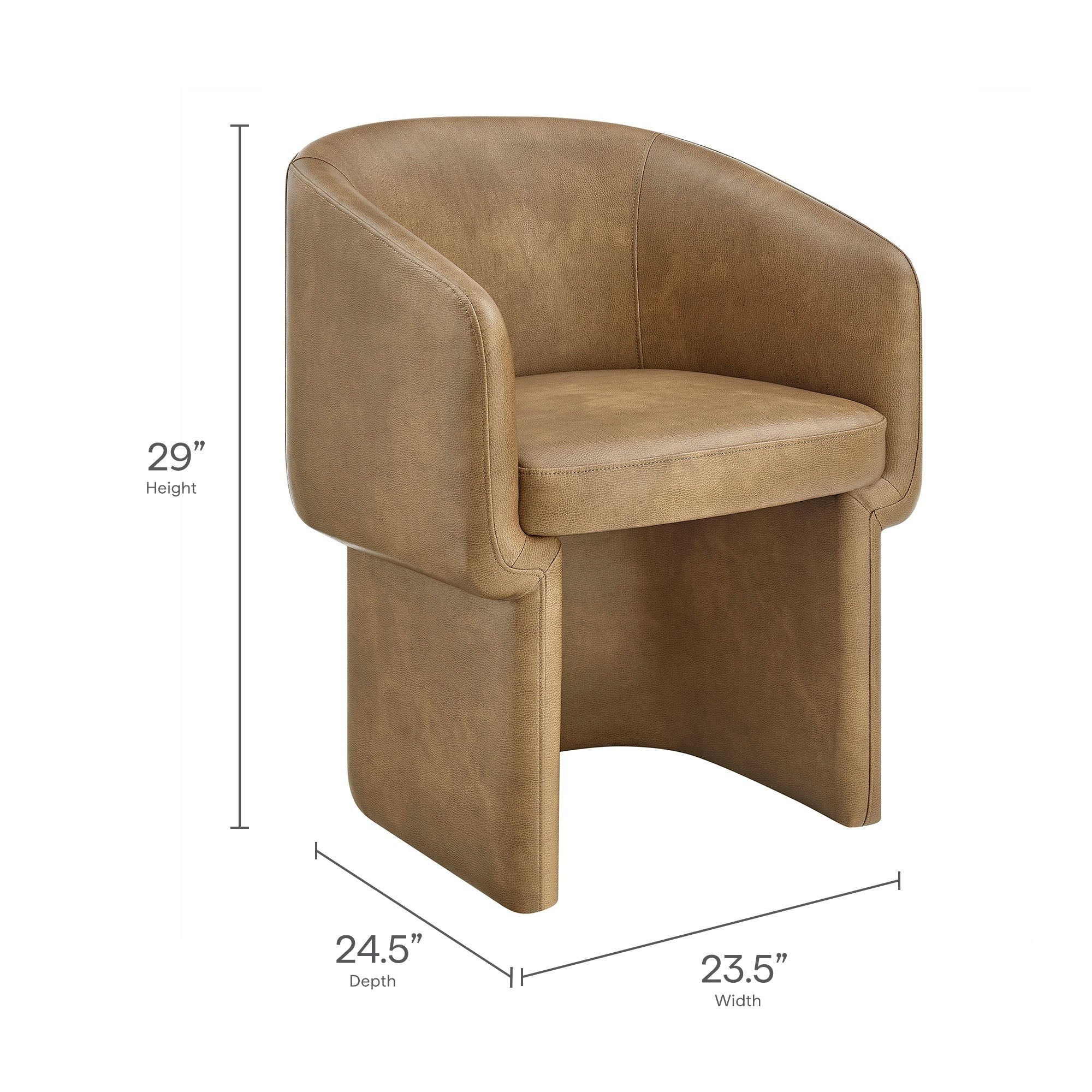 Verity Barrel Back Vegan Leather Dining Chair