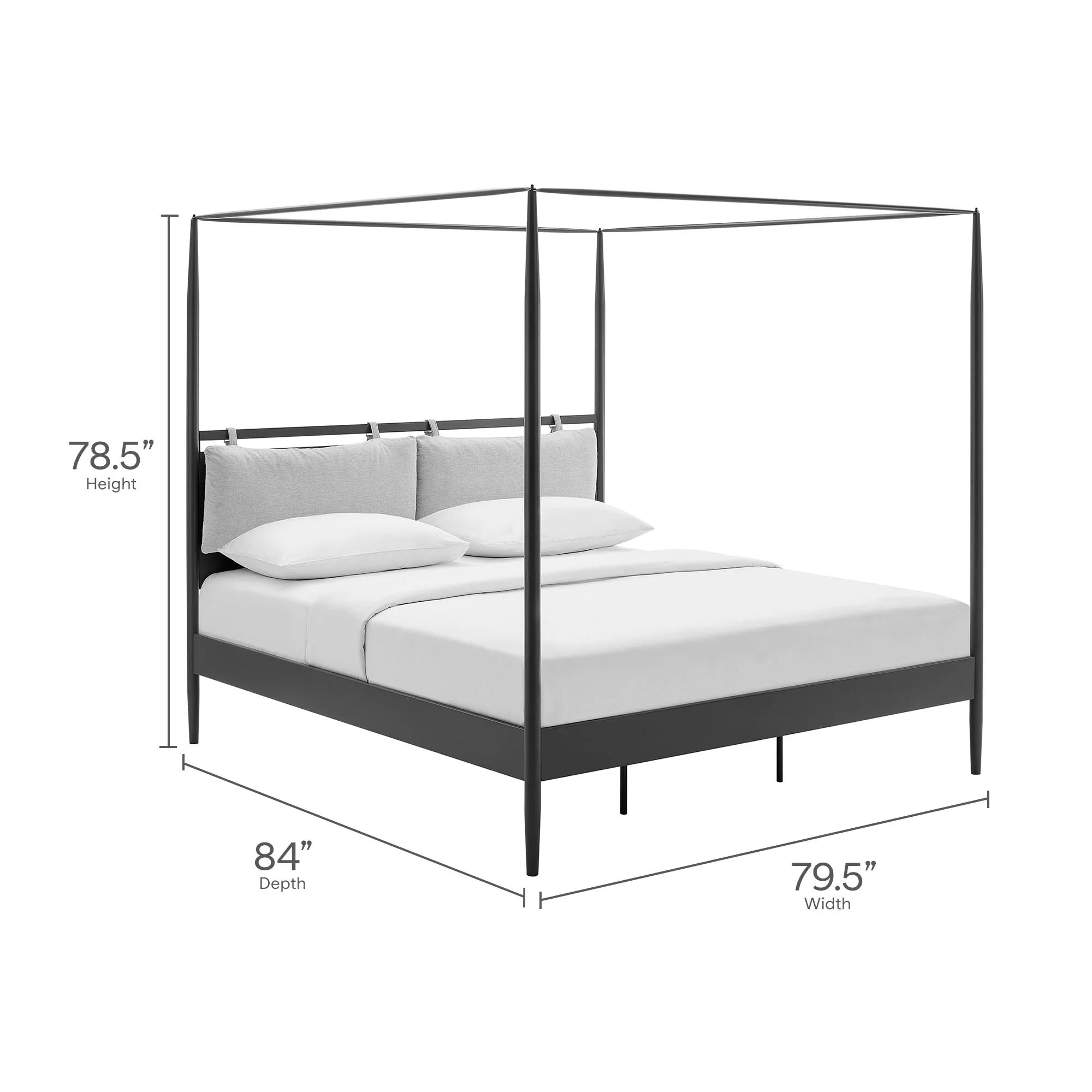 Marlowe 4-Poster Canopy Metal Queen Platform Bed