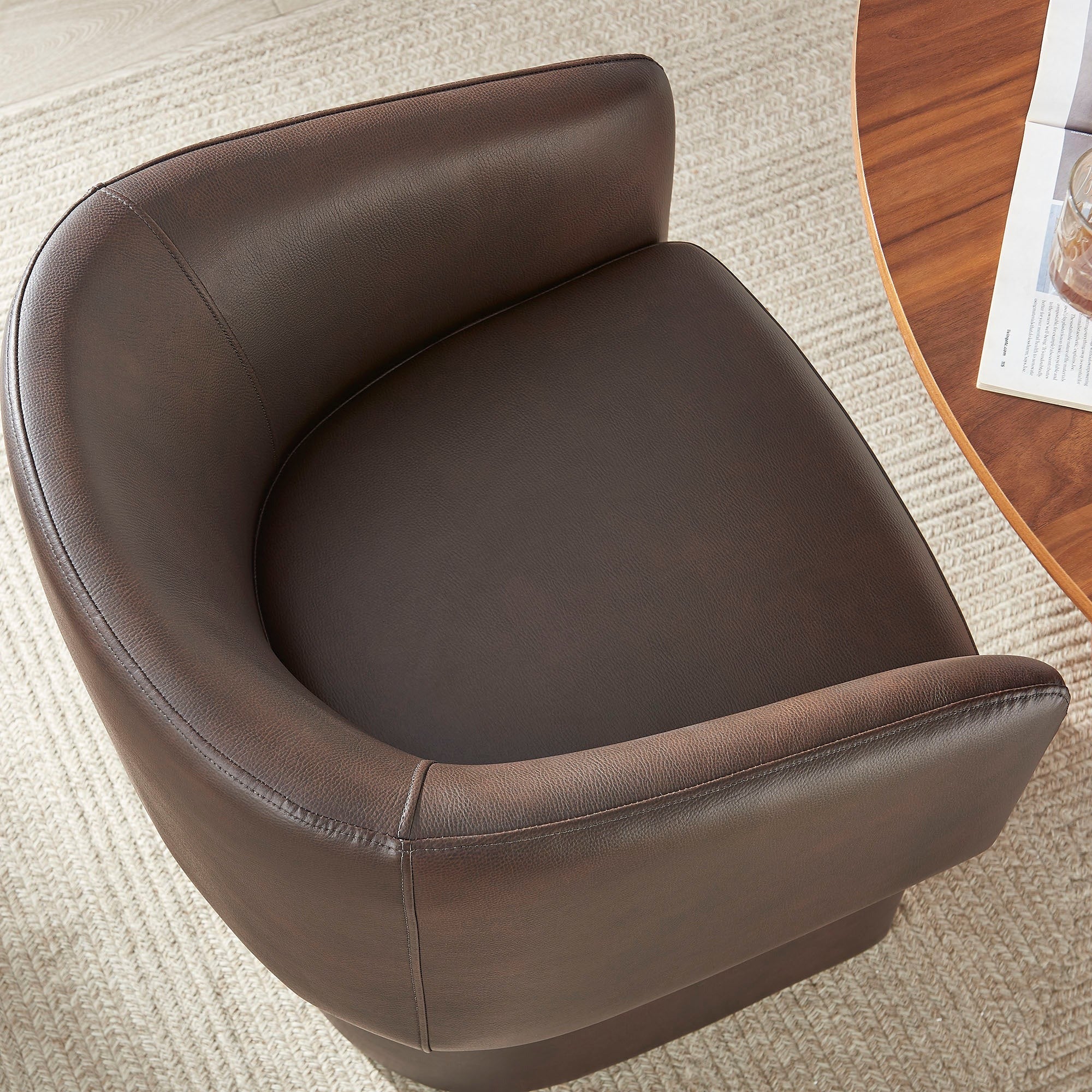 Verity Barrel Back Vegan Leather Dining Chair