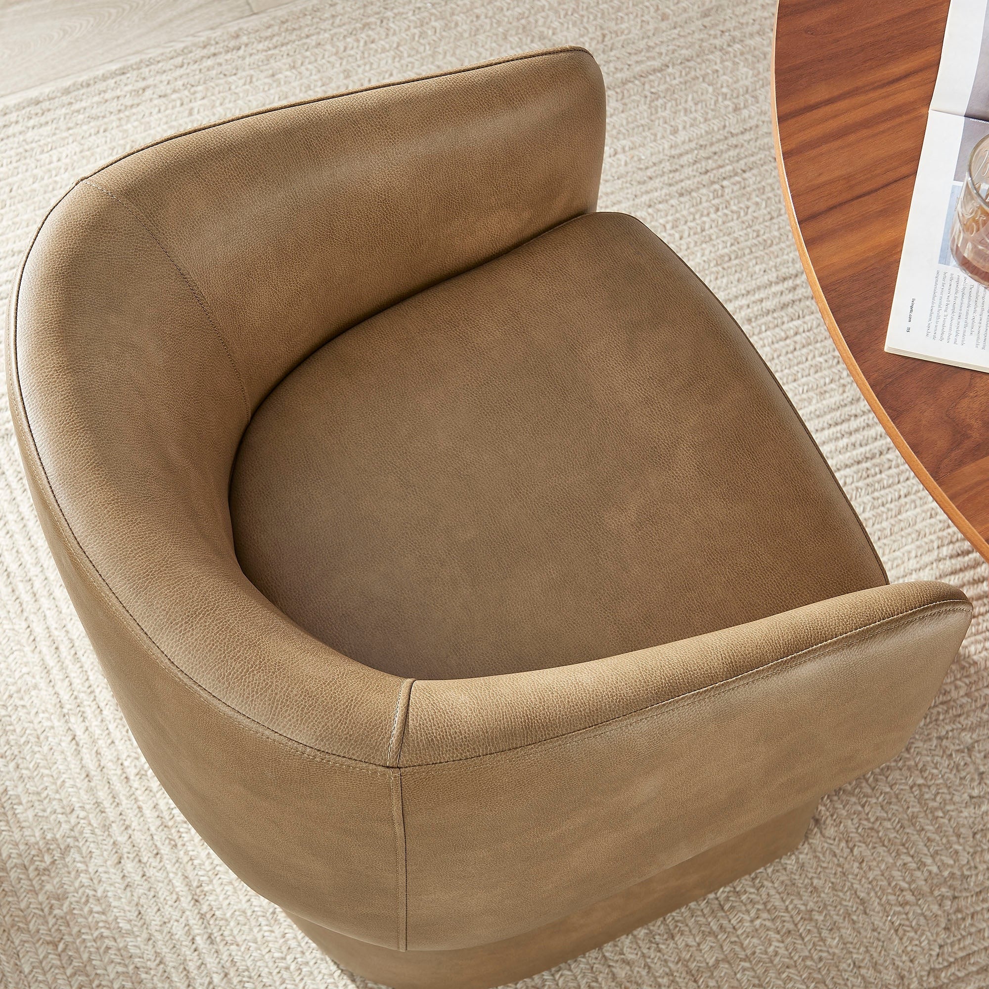 Verity Barrel Back Vegan Leather Dining Chair