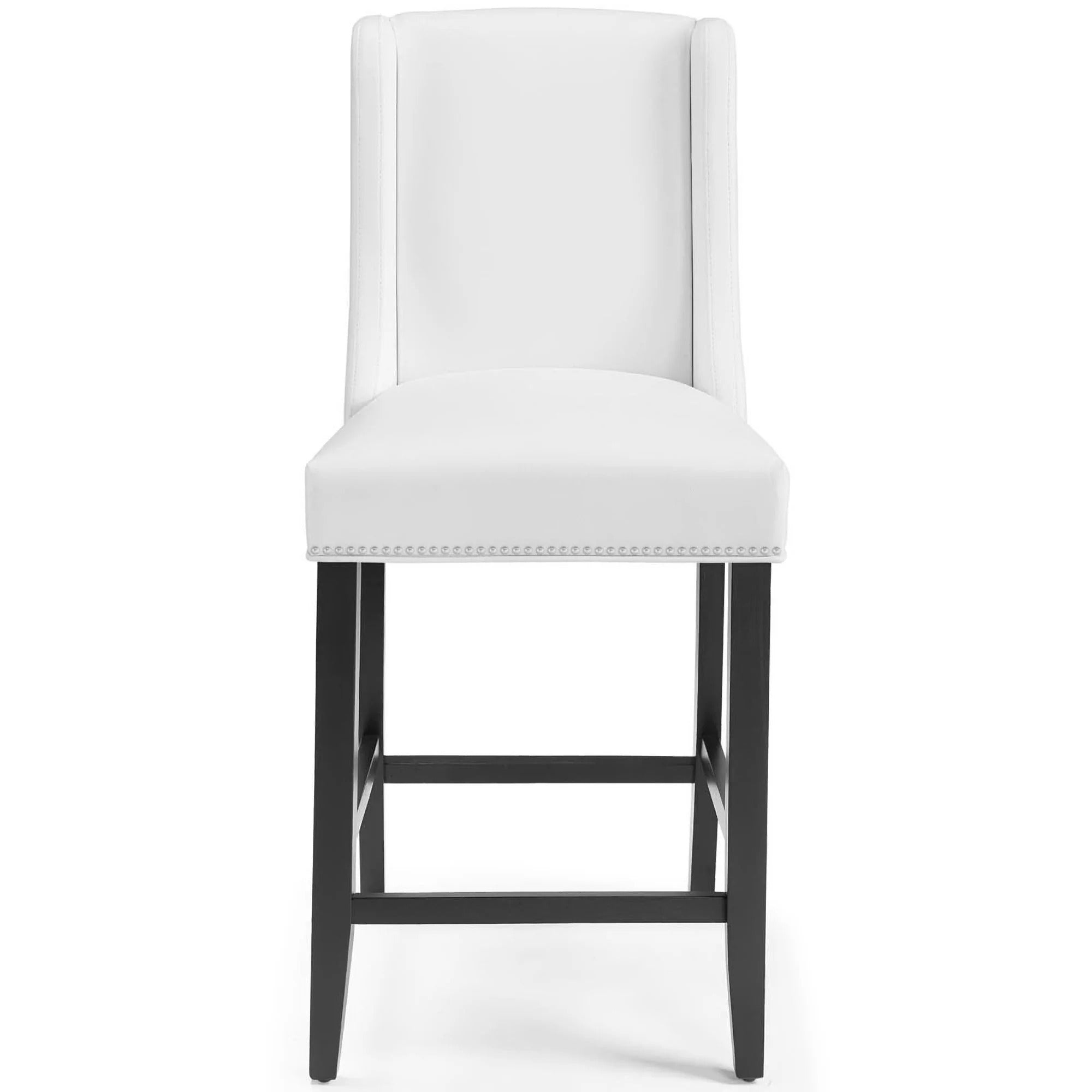Baron Faux Leather Counter Stool Set of 2 in White