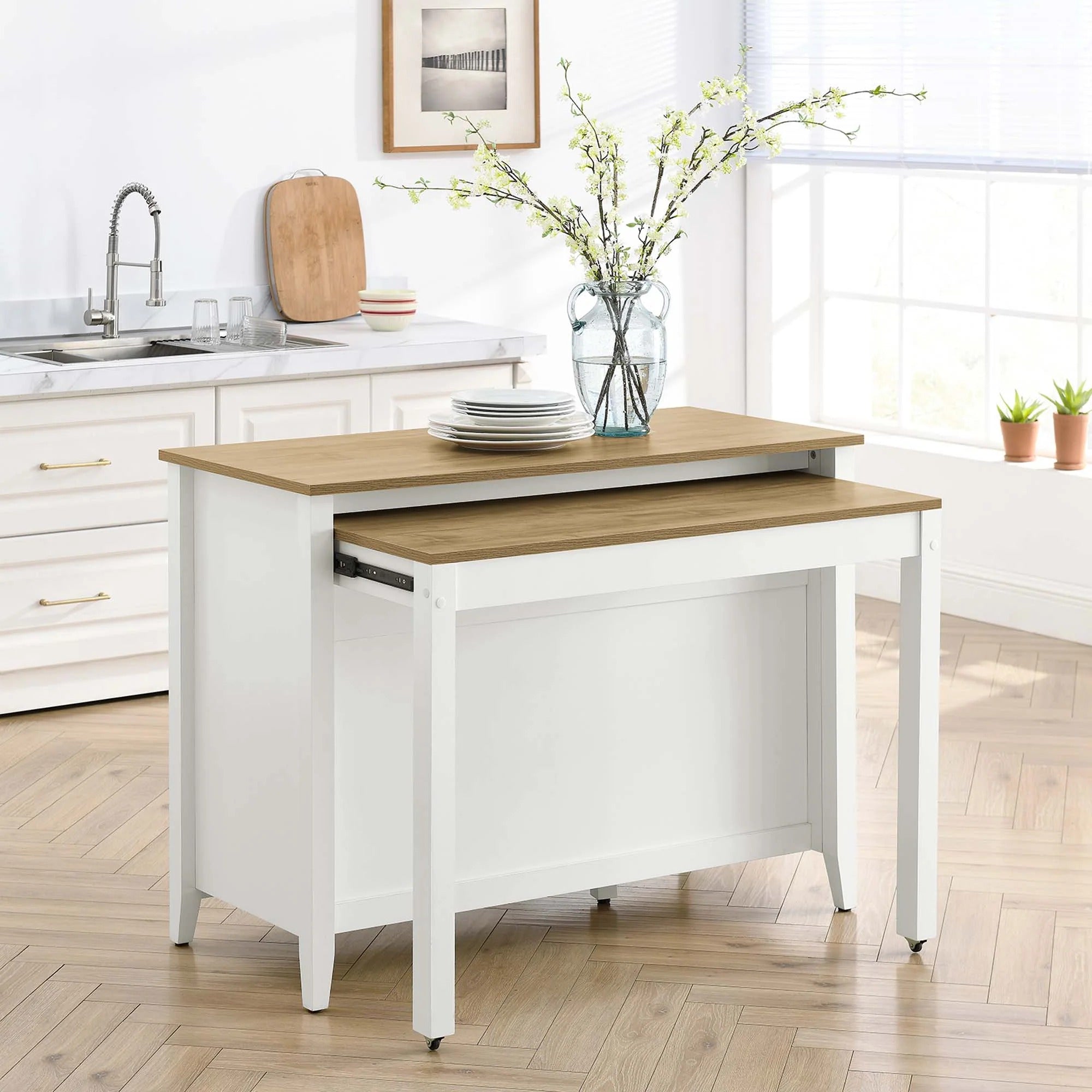 Garland Kitchen Island in Oak White