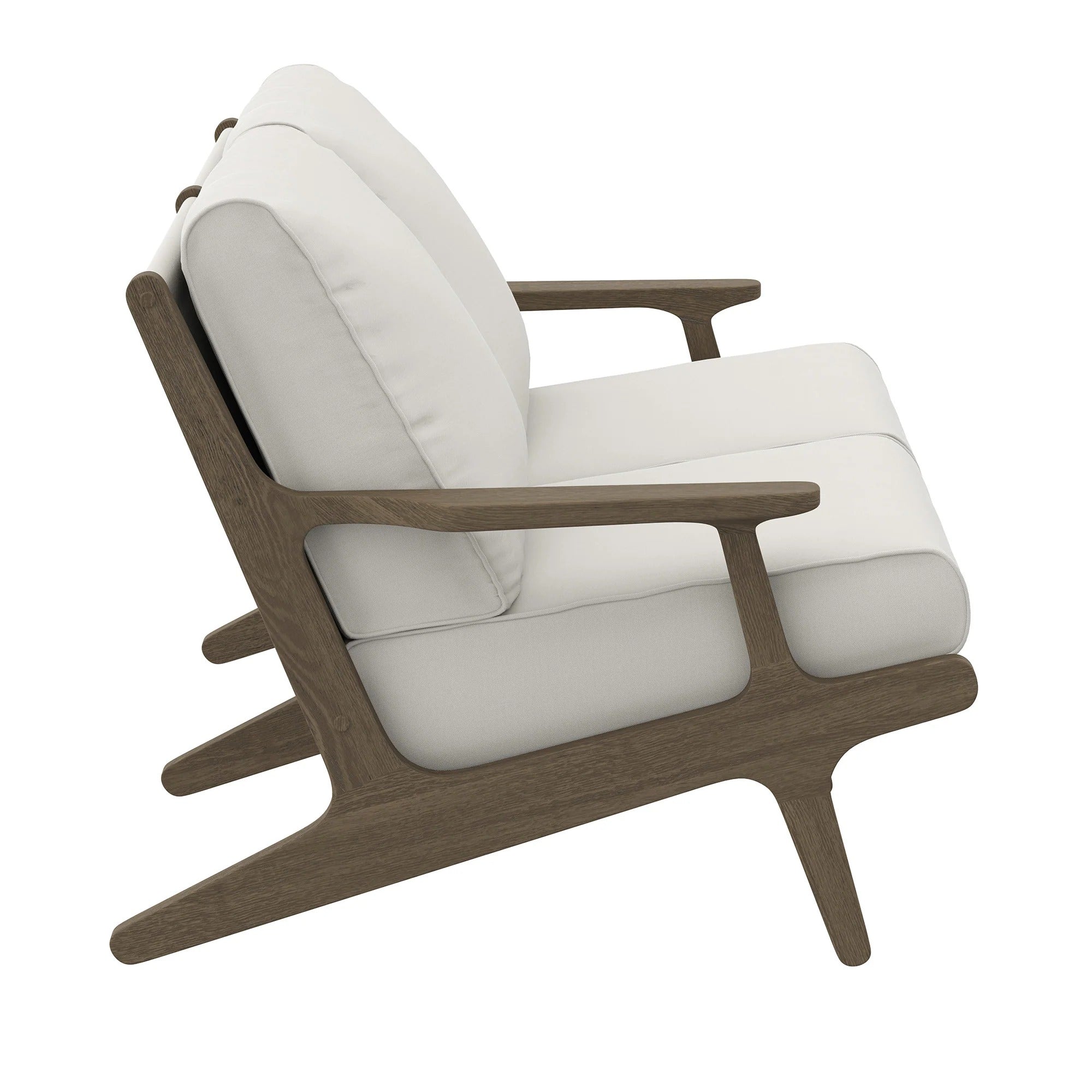 Saratoga Outdoor Patio Teak Wood Loveseat in Weathered Gray White