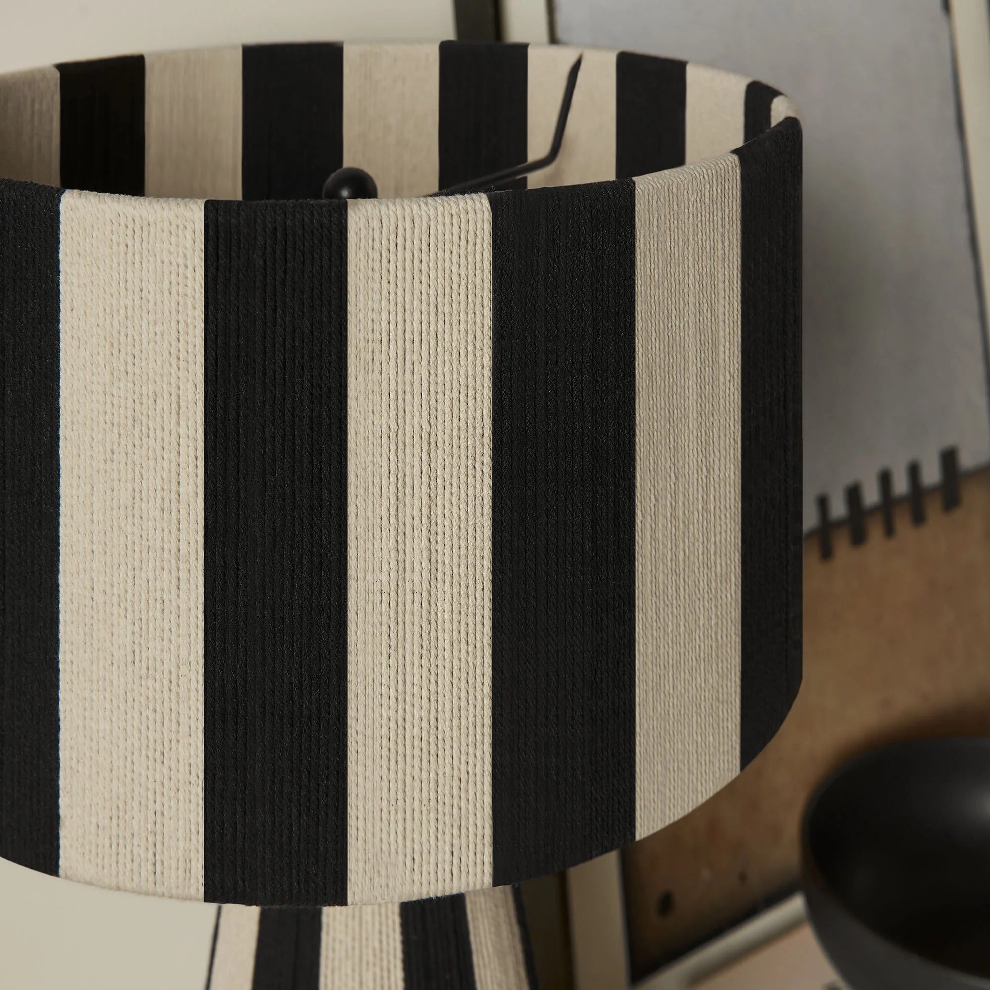 Renae Handwoven Cotton Thread Striped Table Lamp