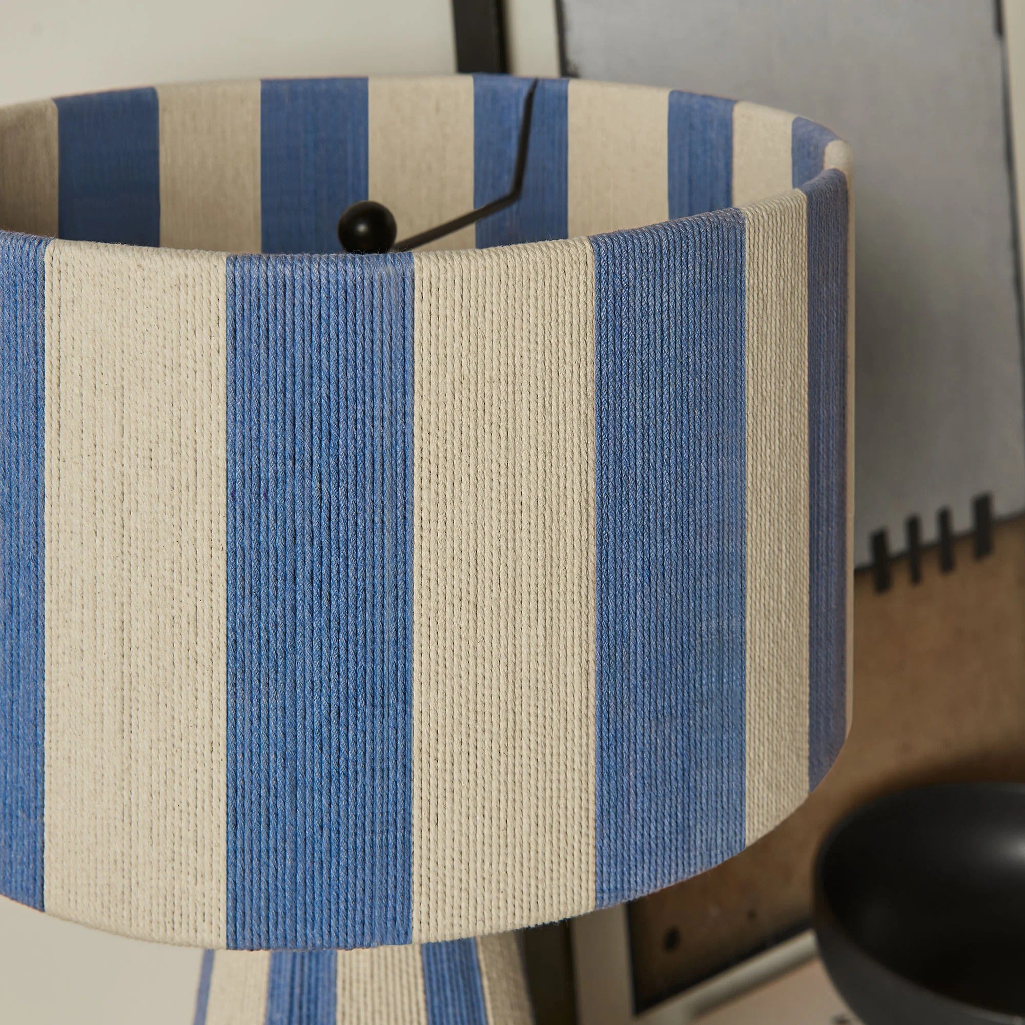 Renae Handwoven Cotton Thread Striped Table Lamp