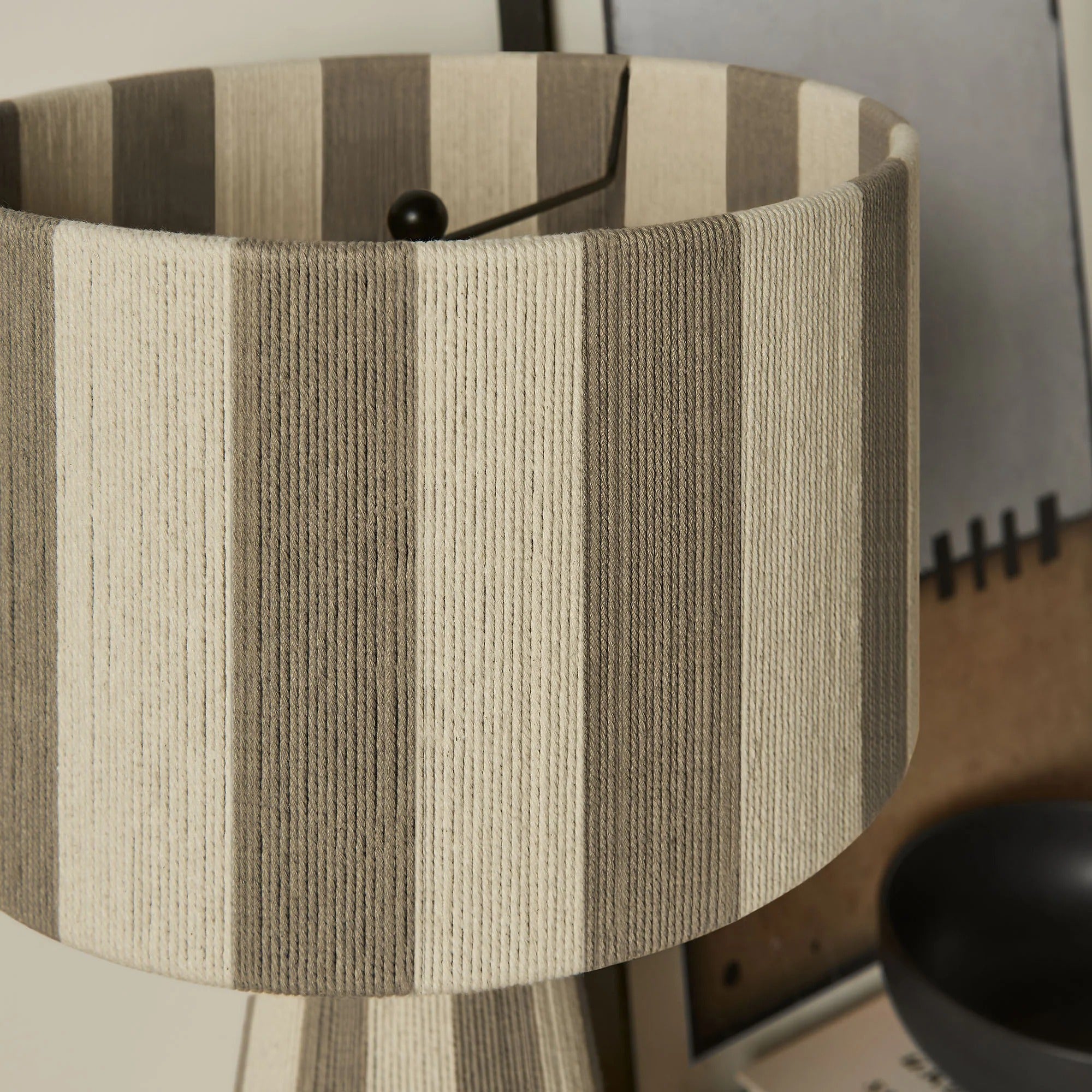 Renae Handwoven Cotton Thread Striped Table Lamp
