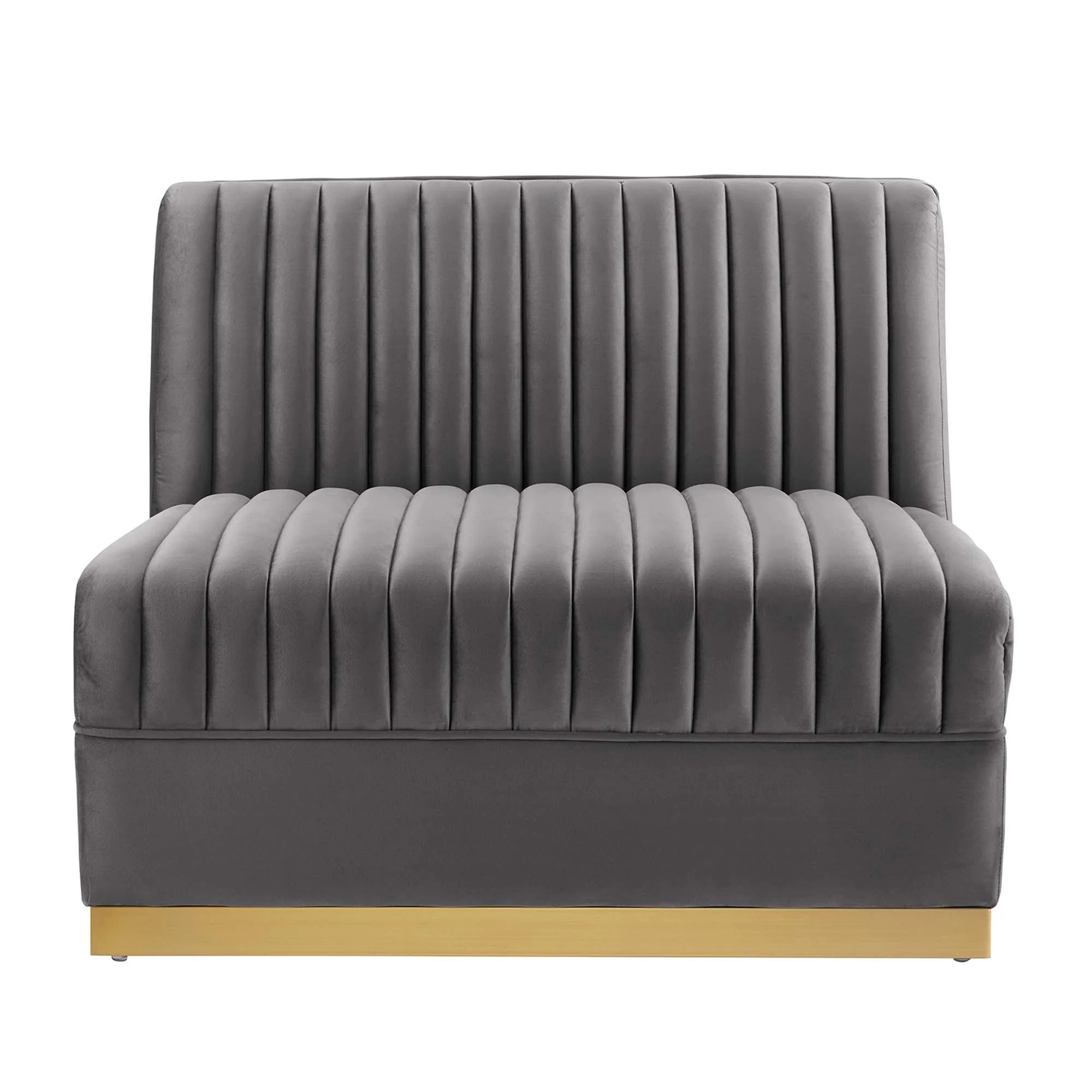 Sanguine Channel Tufted Performance Velvet Modular Sectional Sofa Armless Chair