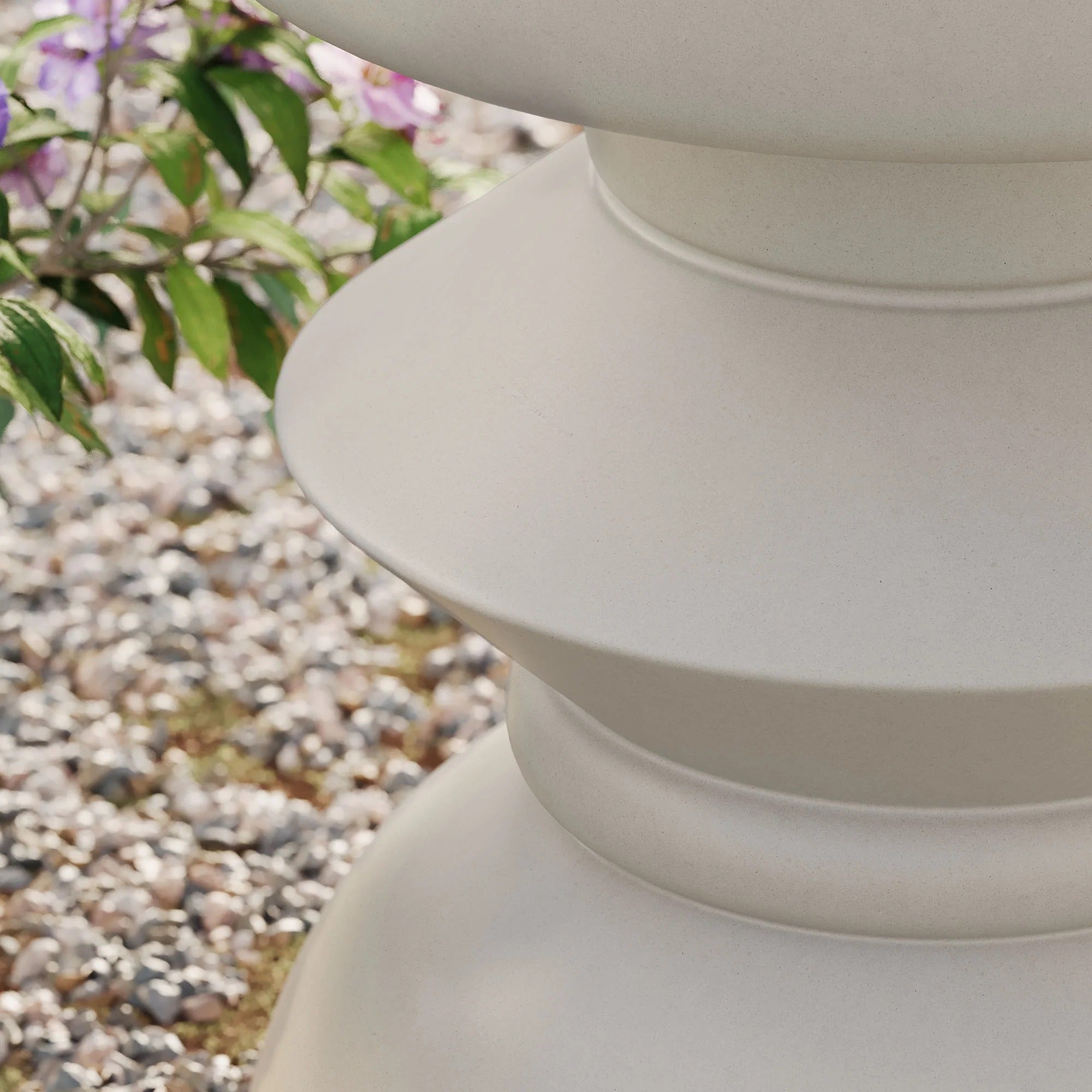 Terza Indoor - Outdoor Patio Concrete Side Table in Light Gray