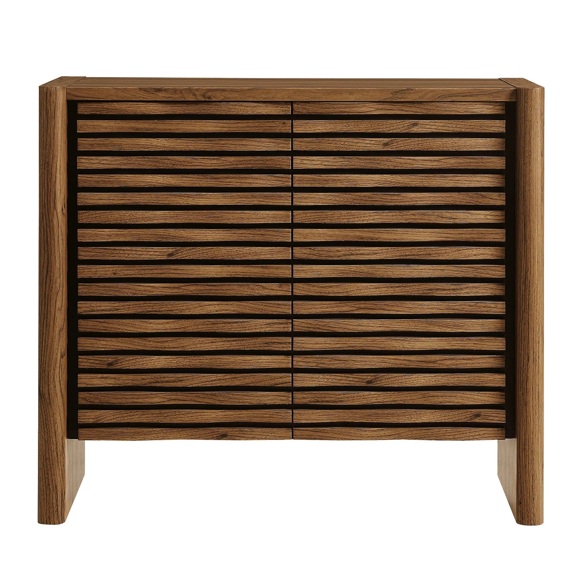 Emric Wave Accent Cabinet in Walnut