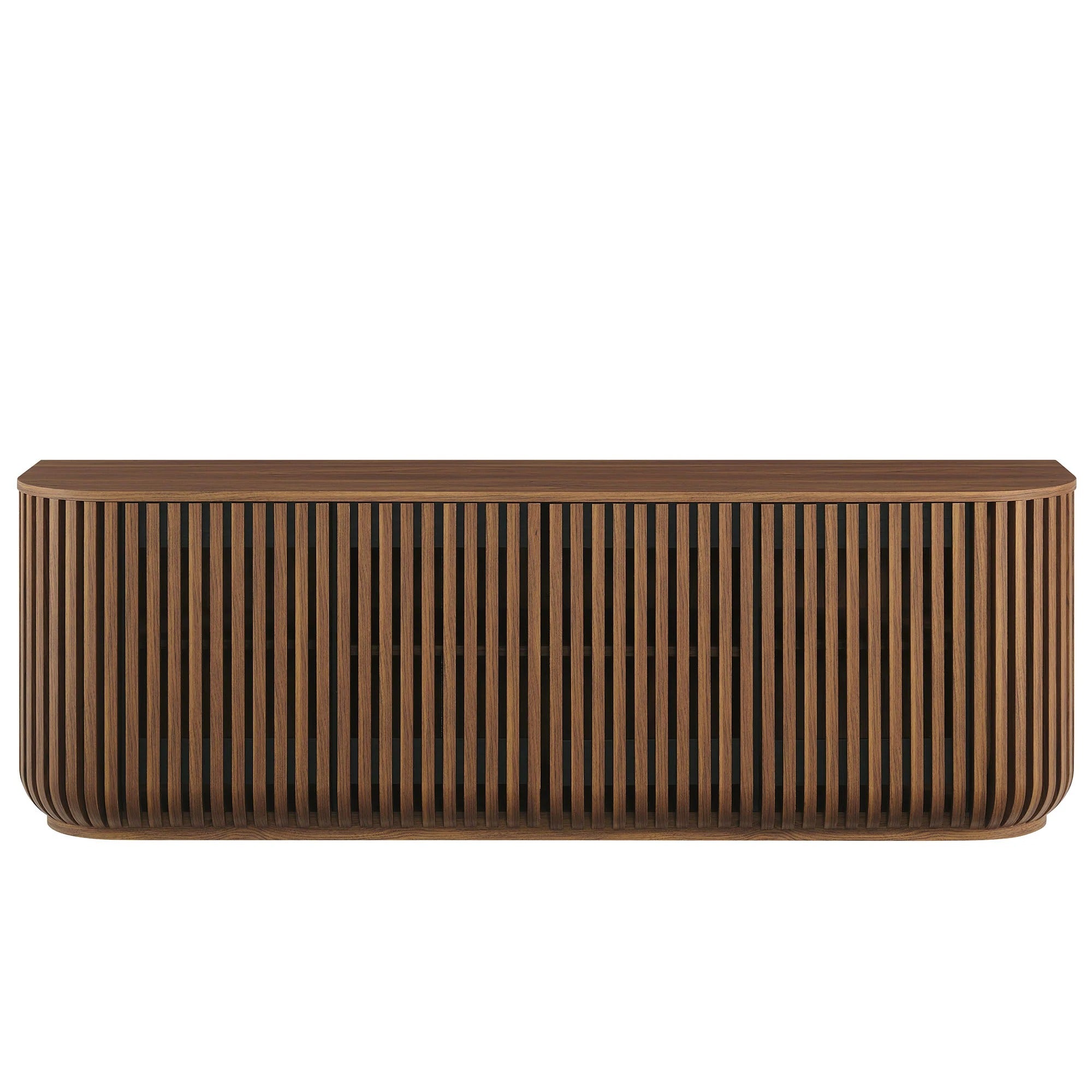 Fortitude 75" Curved Sideboard Storage Cabinet in Walnut