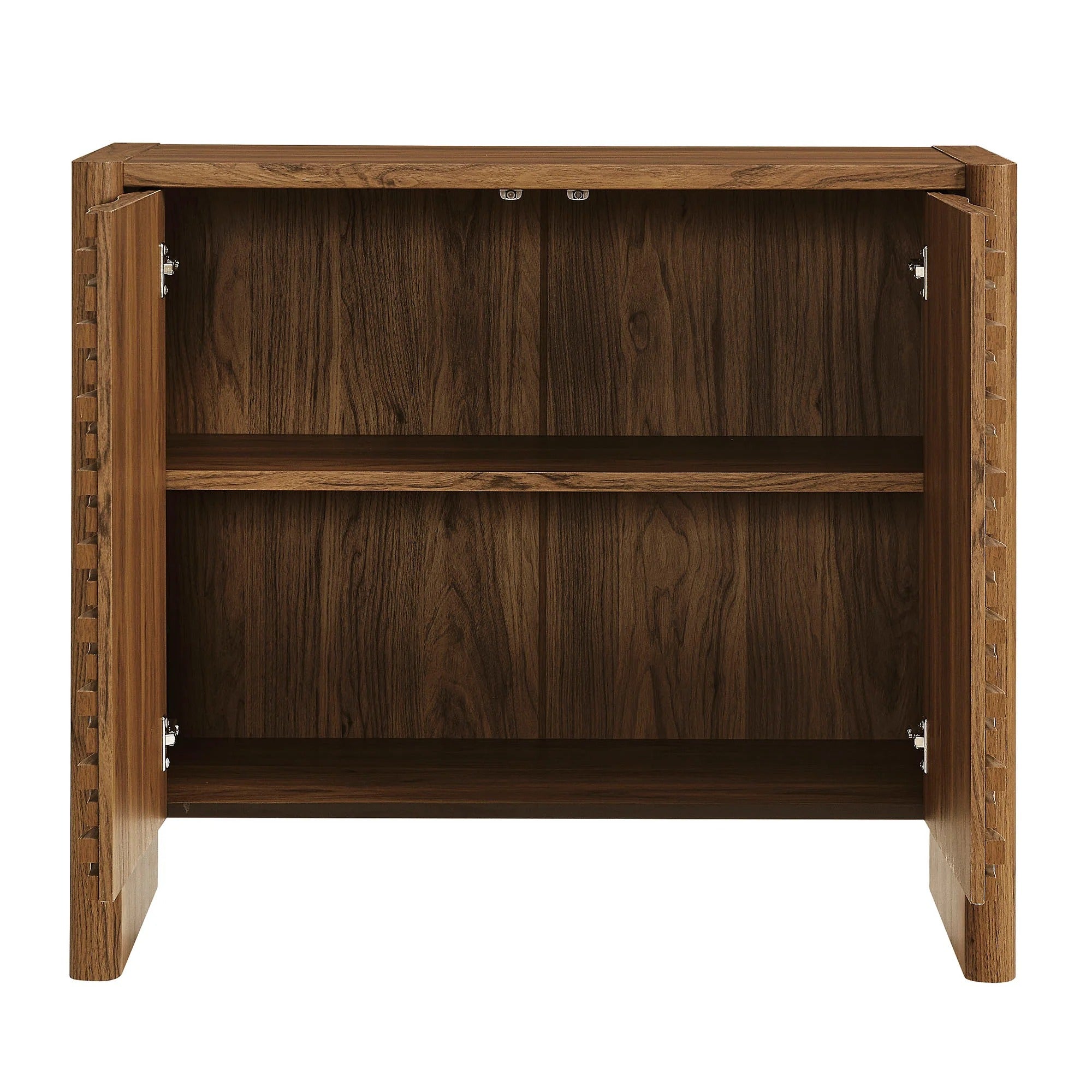 Emric Wave Accent Cabinet in Walnut