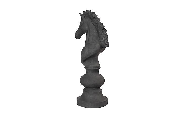 Knight Chess Sculpture Cast - Stone Black