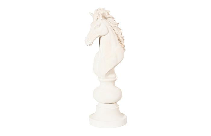 Knight Chess Sculpture Cast - Stone White
