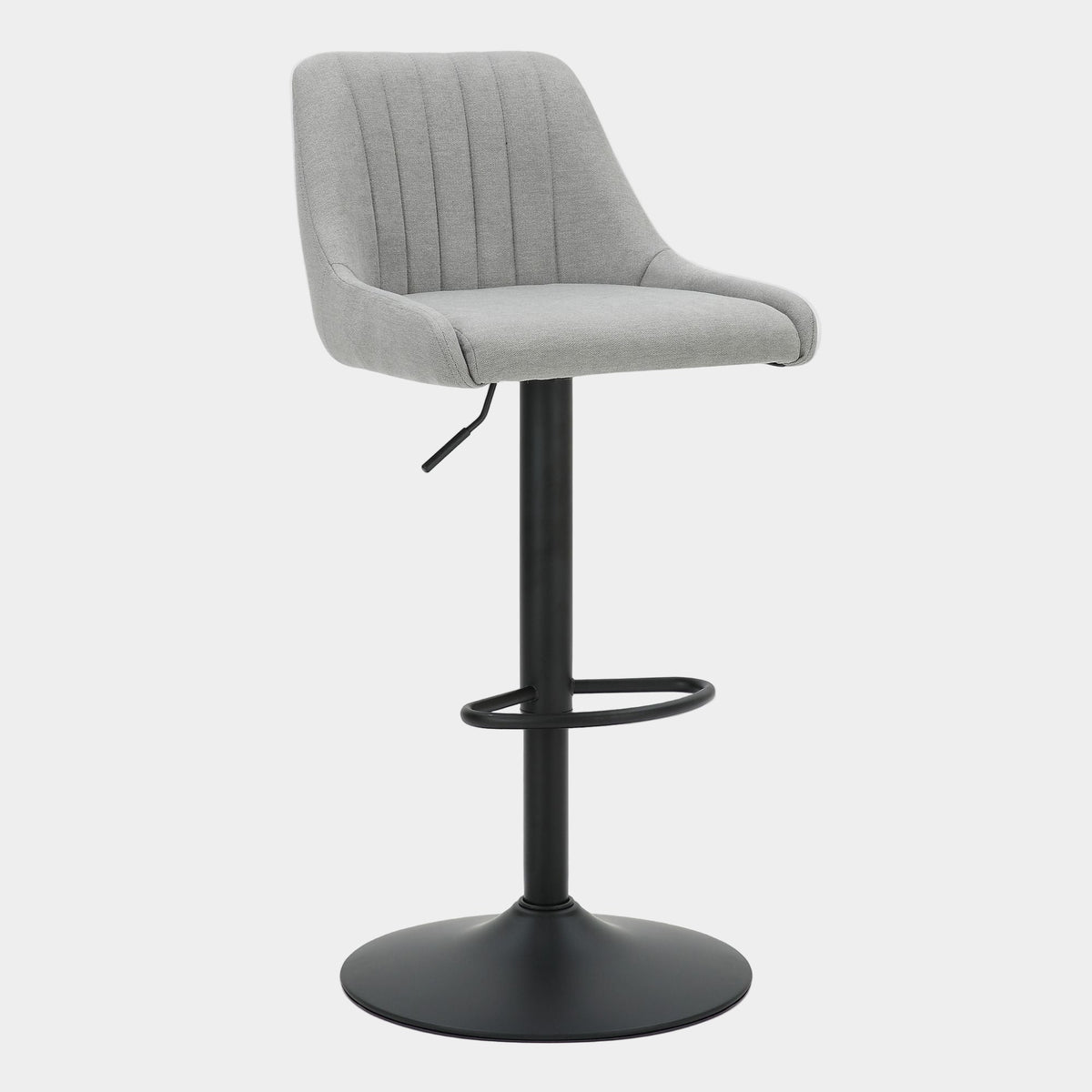 Kron Adjustable Height Air Lift Swivel Stool - 2 Grey Fabric