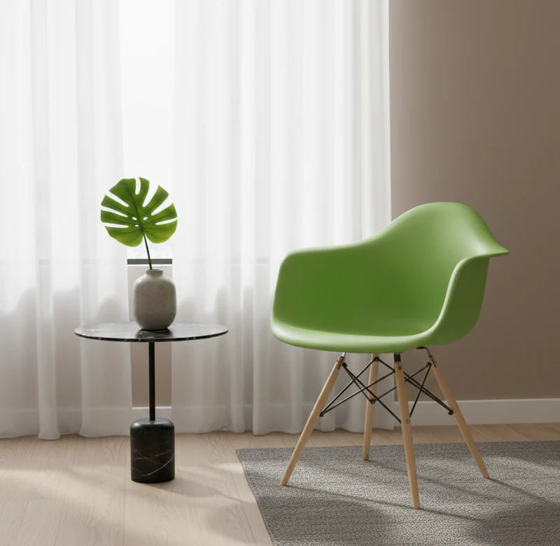Eames Molded Plastic Armchair (Natural Wood Legs)