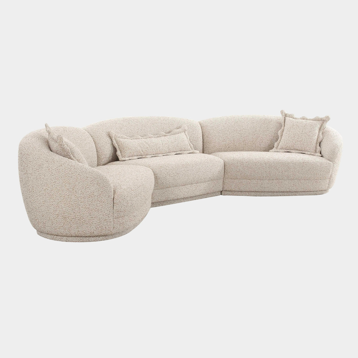 Marion Two Tone Sectional - 3 Textured Performance Boucle