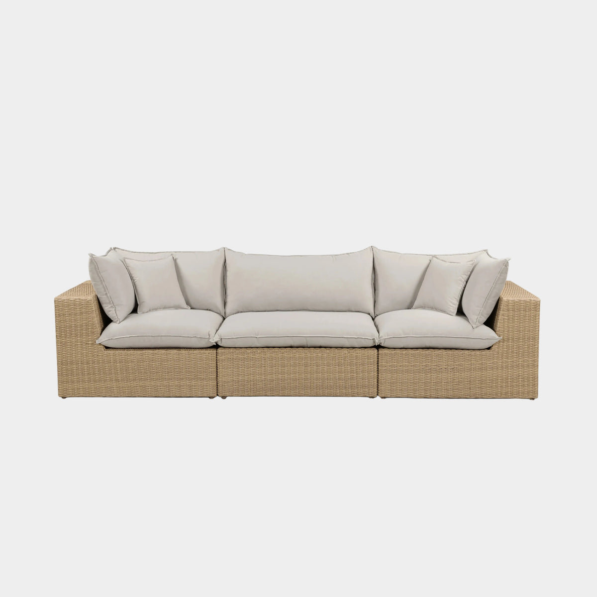 Cali 120" Performance Fabric & Wicker Outdoor Sofa
