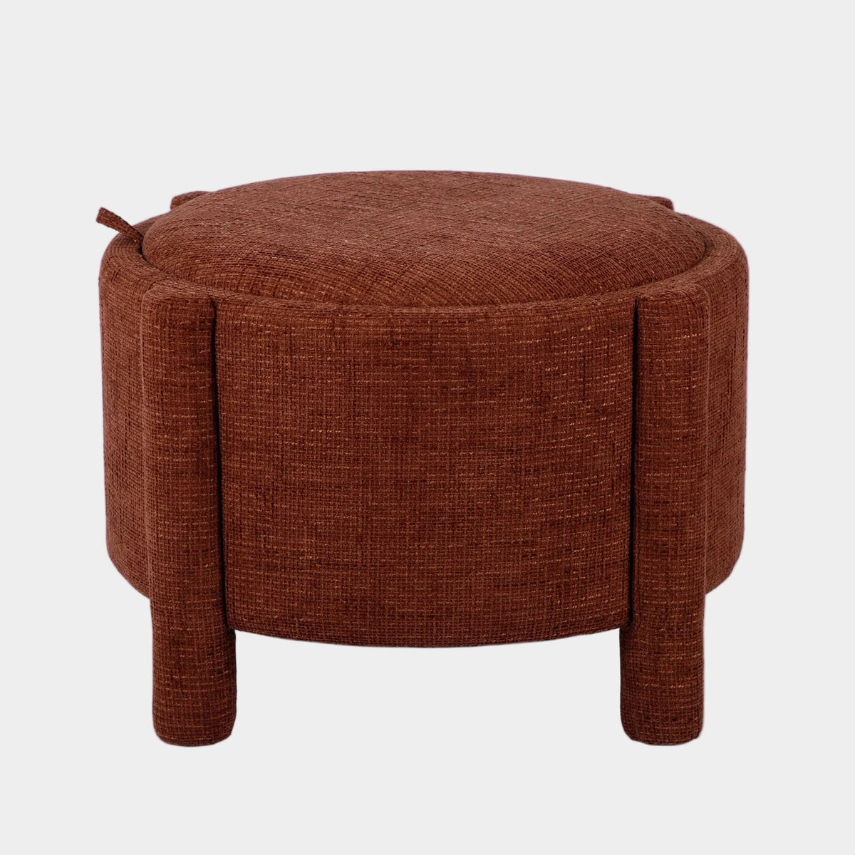 Bellamy Railroad Chenille Storage Stool With Reversible Tray Top