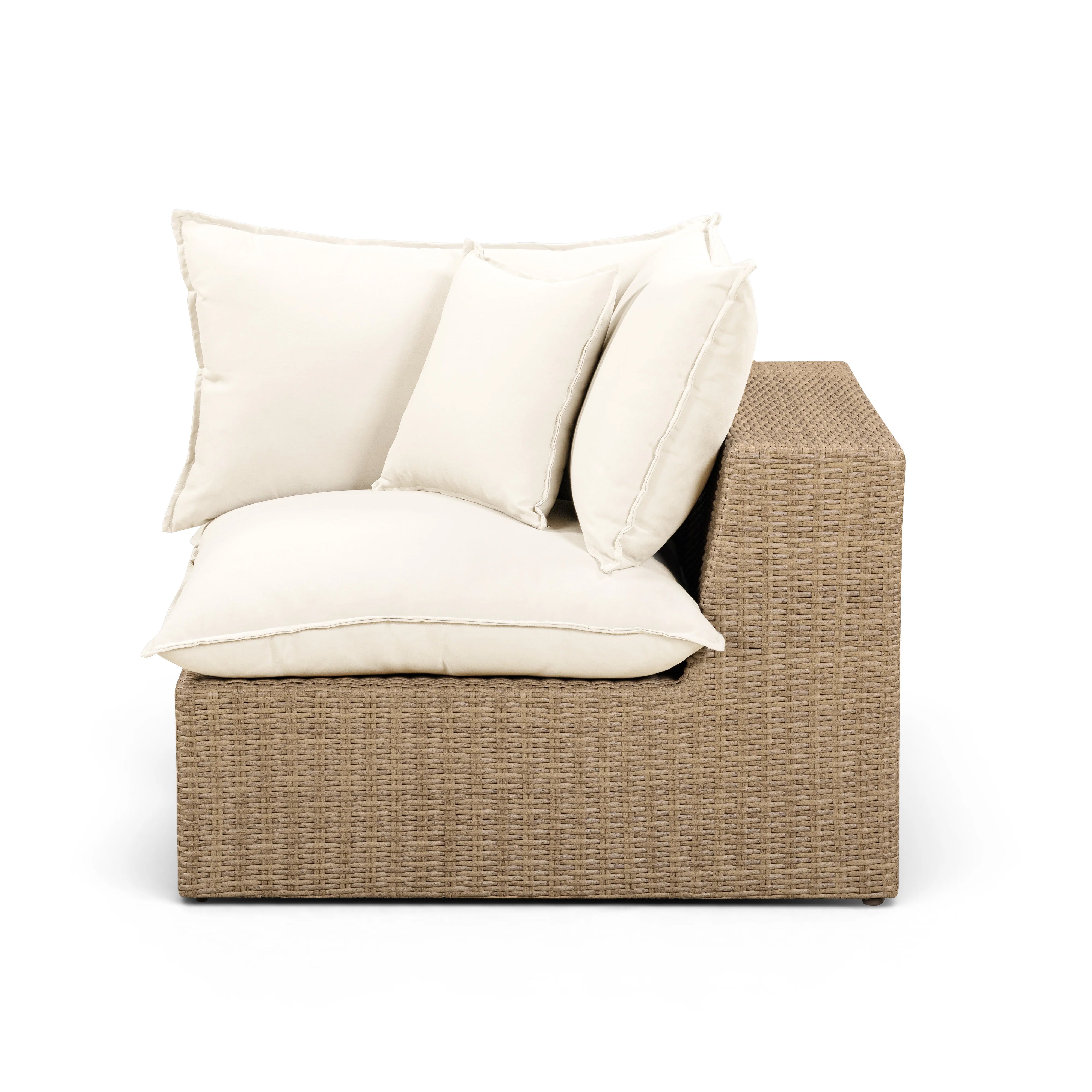 Cali Performance Fabric & Wicker Outdoor Corner Chair